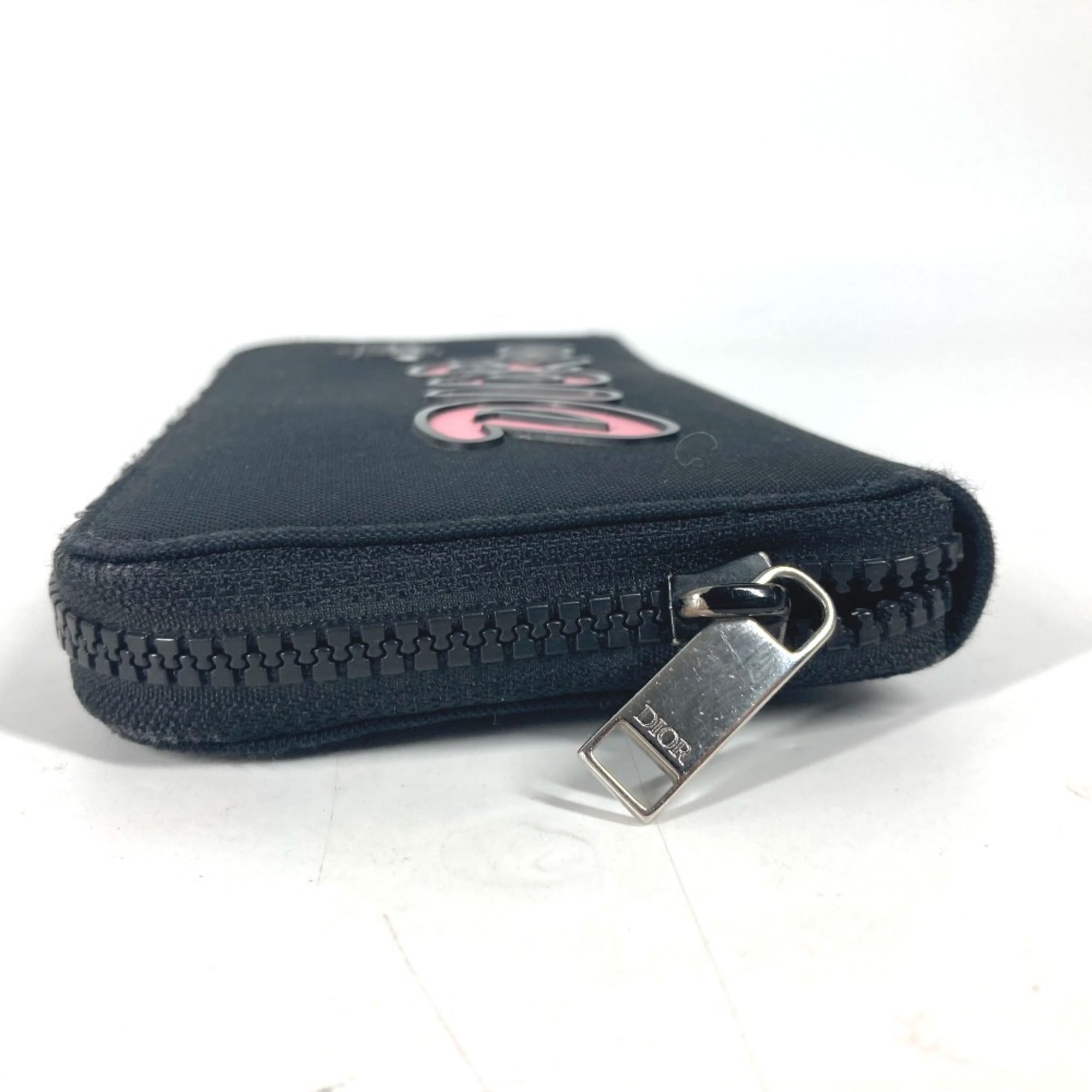 Christian Dior Black Pink Nylon Long Wallet (Bi-Fold) ()