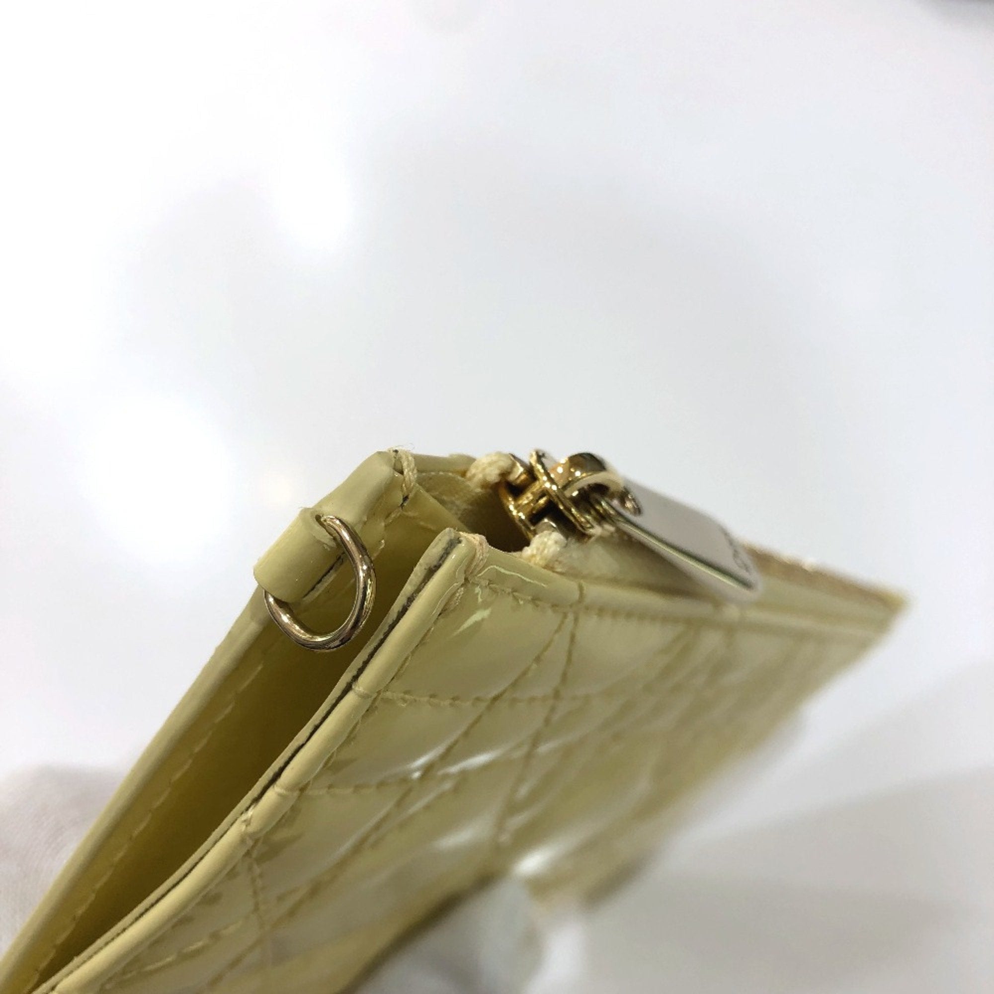 Christian Dior Beige Patent Leather Coin Purse/Coin Case ()