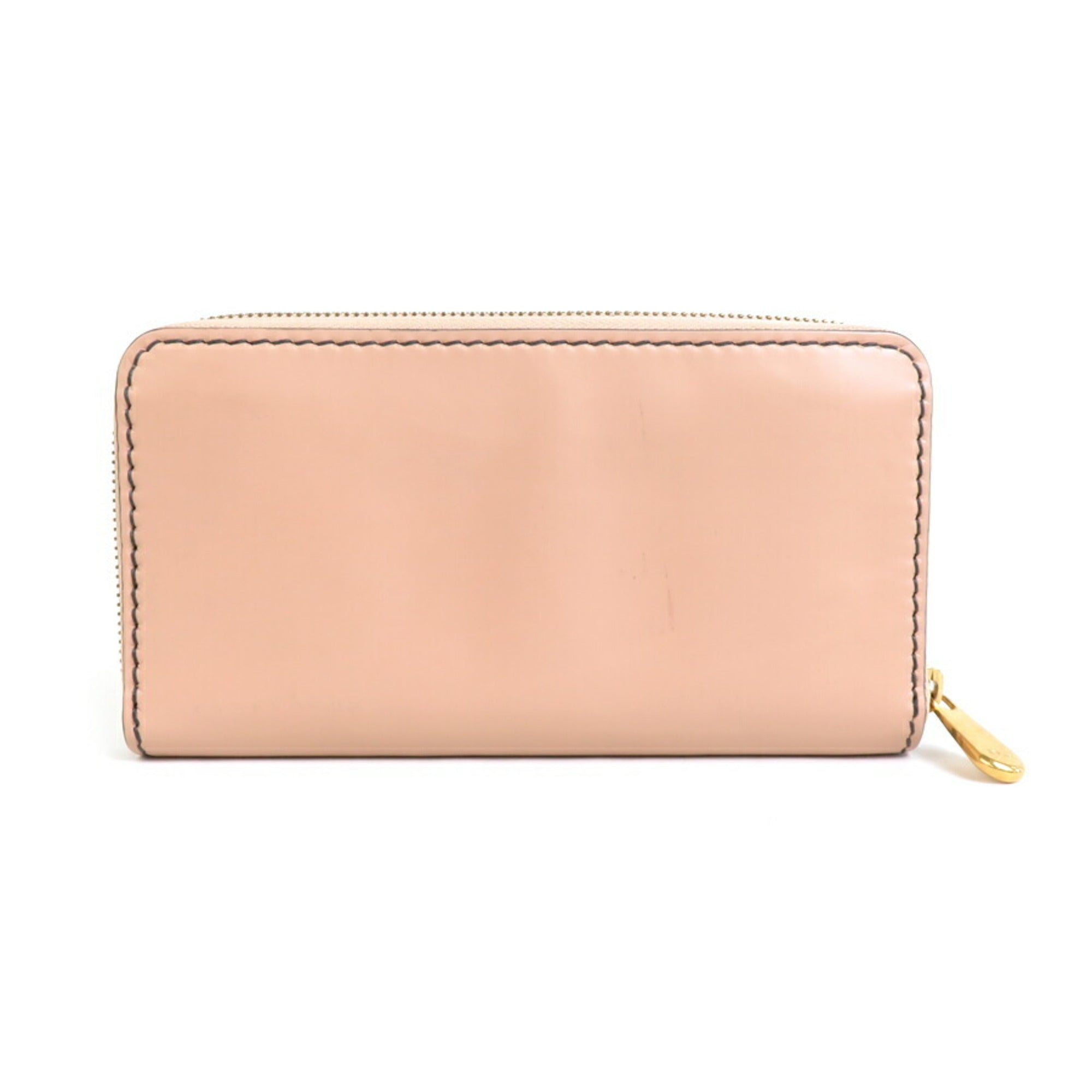 Christian Dior Pink Beige Leather Long Wallet (Bi-Fold) ()