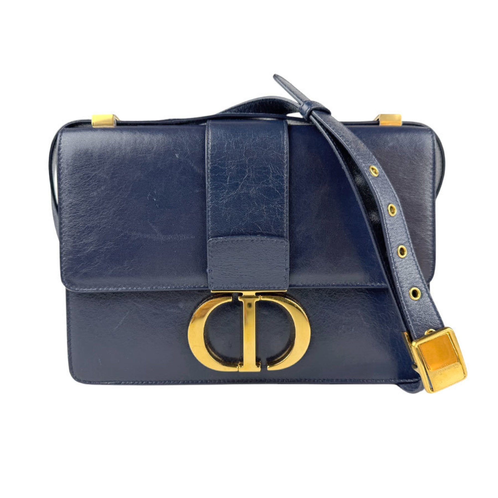 Christian Dior Navy Leather Shoulder Bag ()