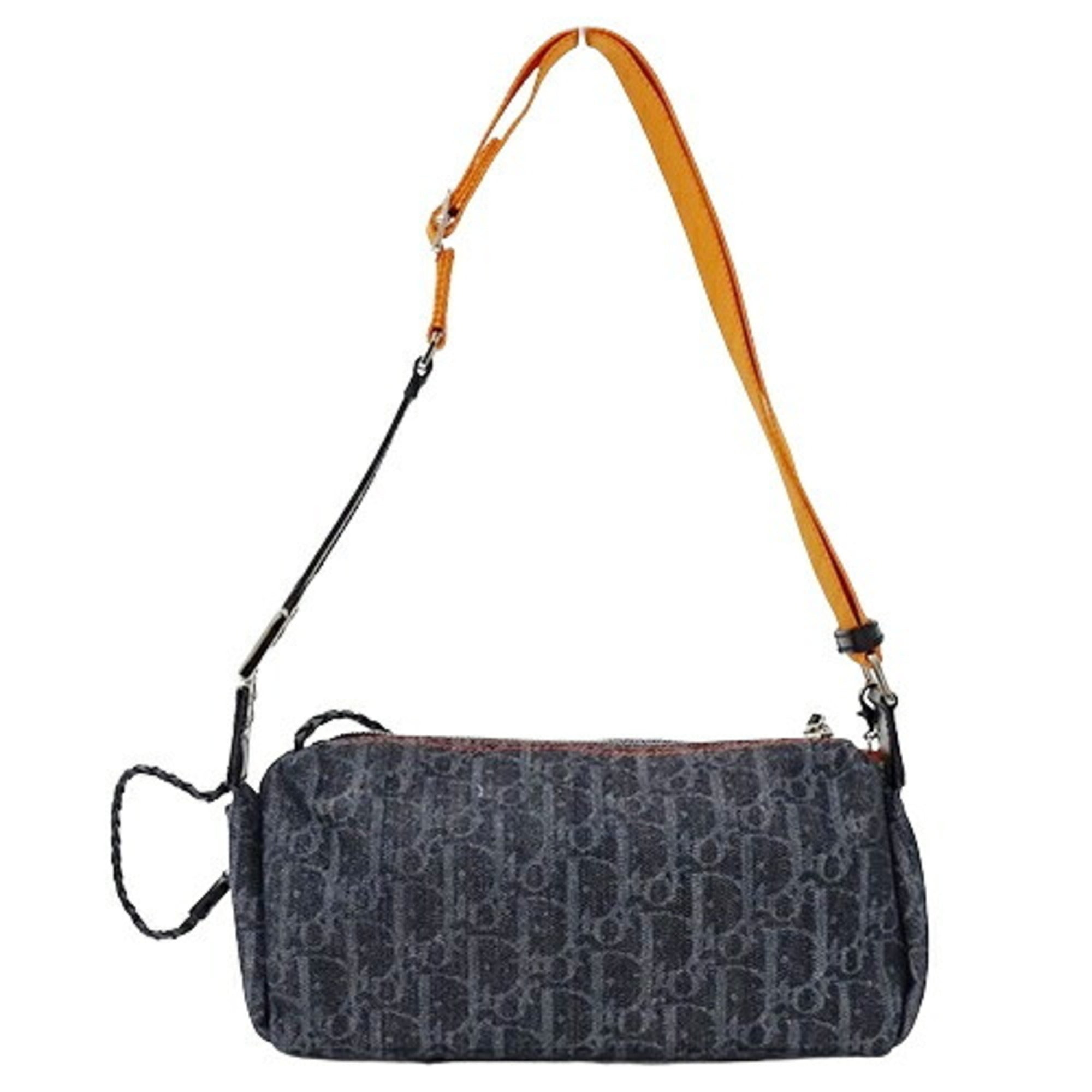 Christian Dior Navy Orange Denim Shoulder Bag ()