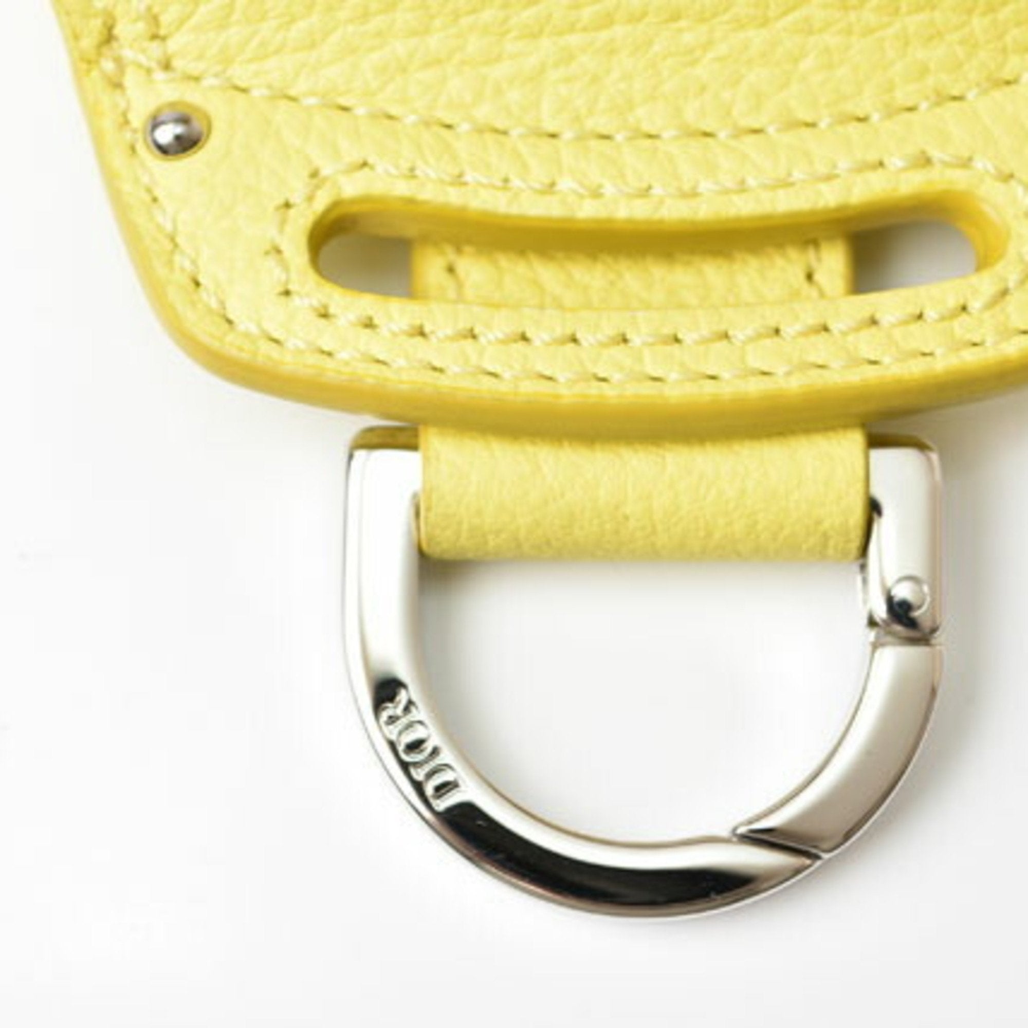 Christian Dior Yellow Leather Metal Coin Purse/Coin Case ()