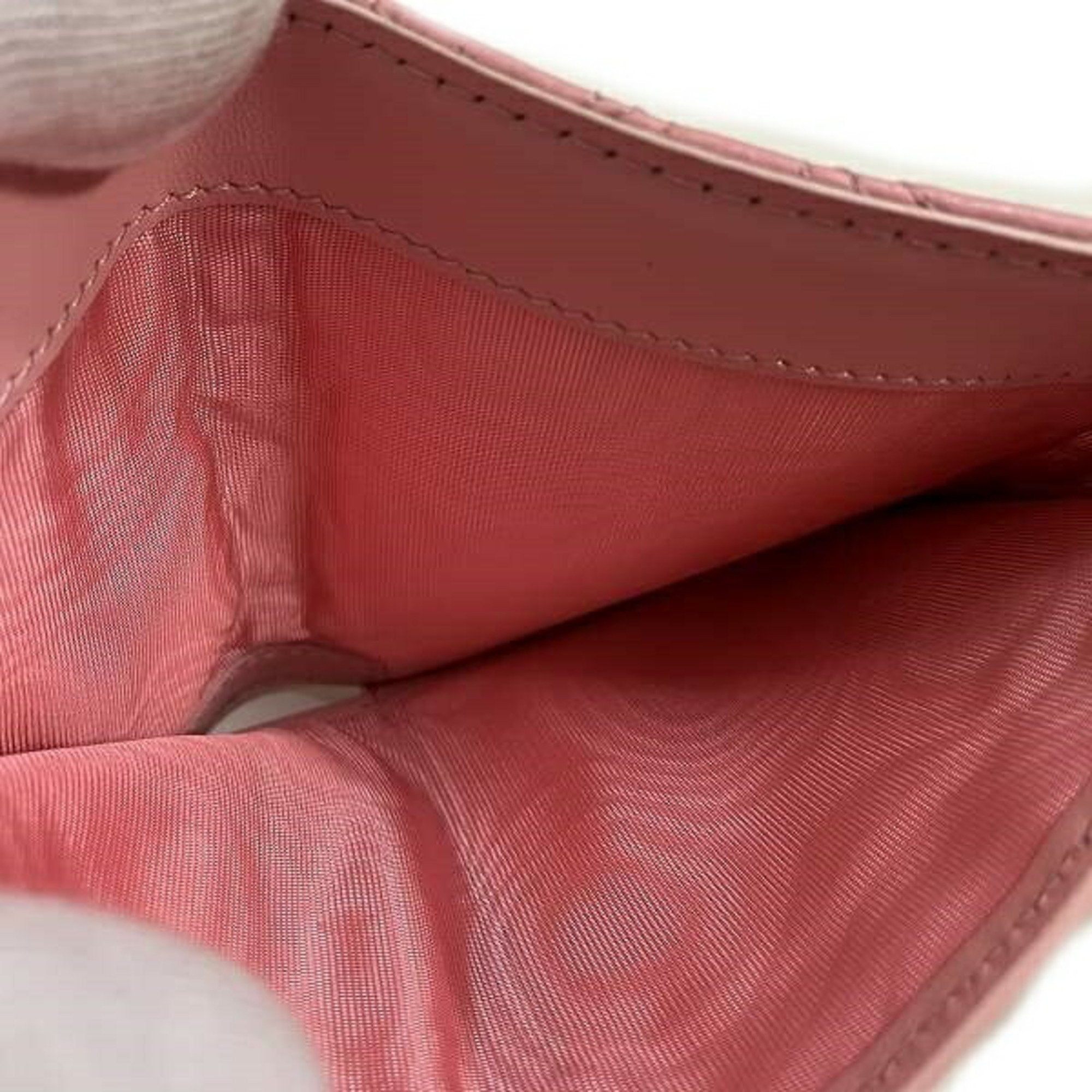 Christian Dior Pink Leather Wallet (Tri-Fold) ()