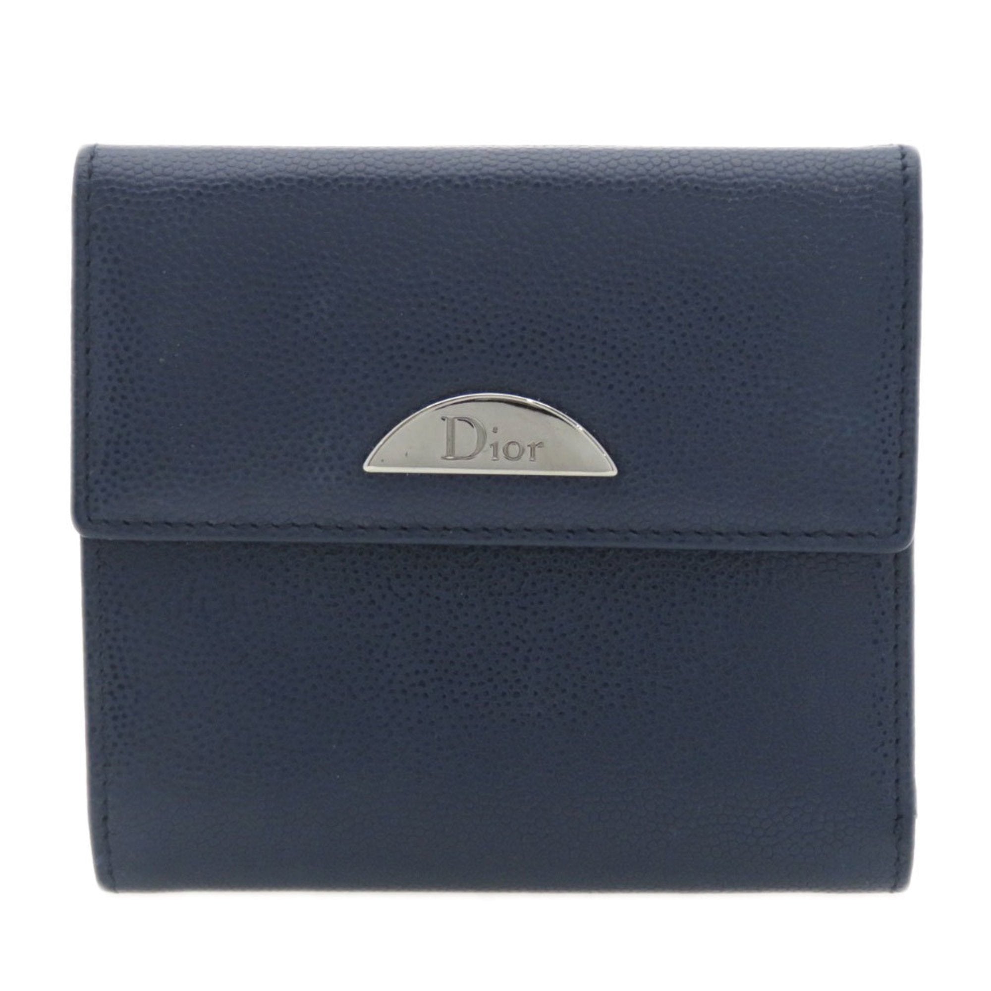 Christian Dior Navy Leather Wallet (Bi-Fold) ()