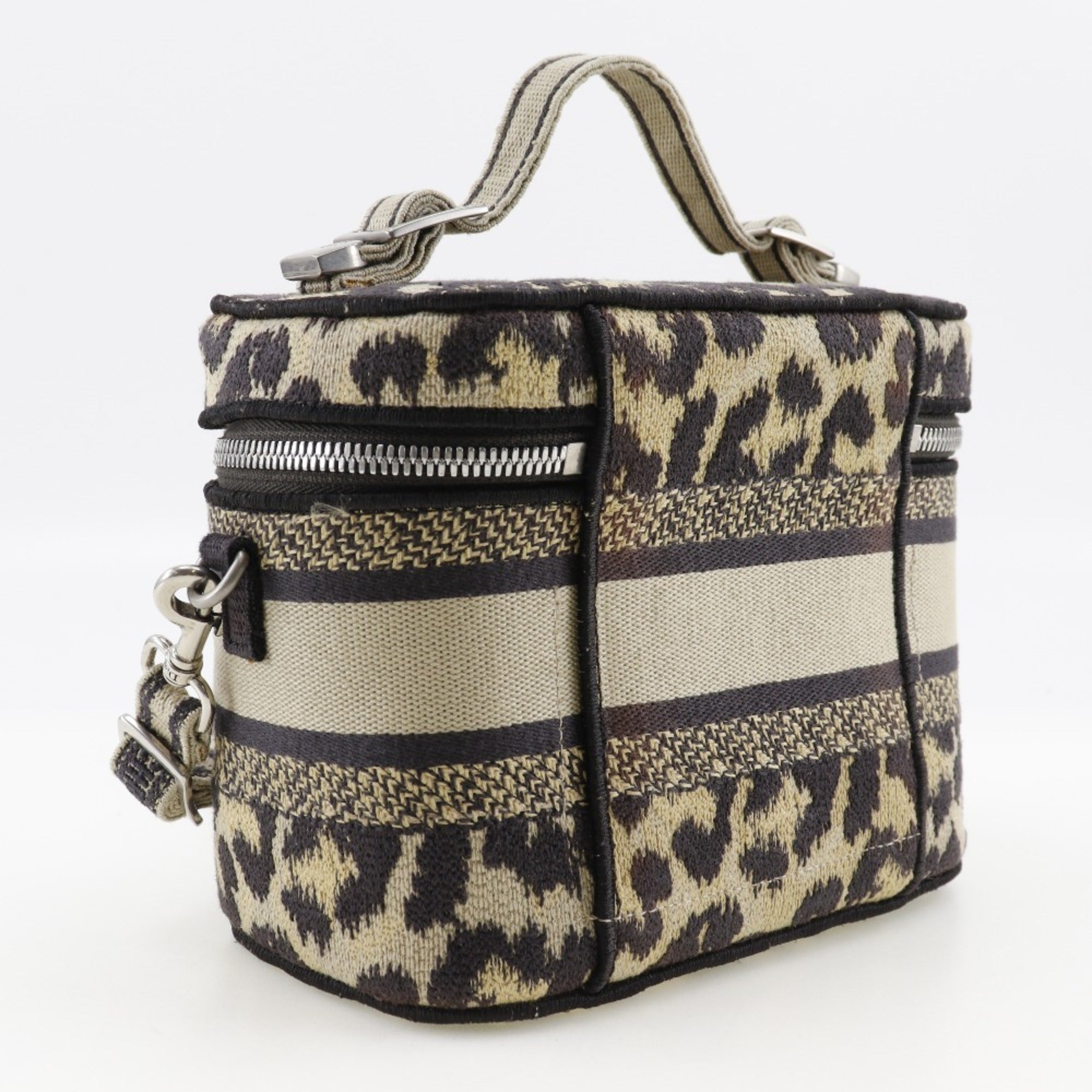 Christian Dior Beige Canvas Handbag Vanity Bag ()