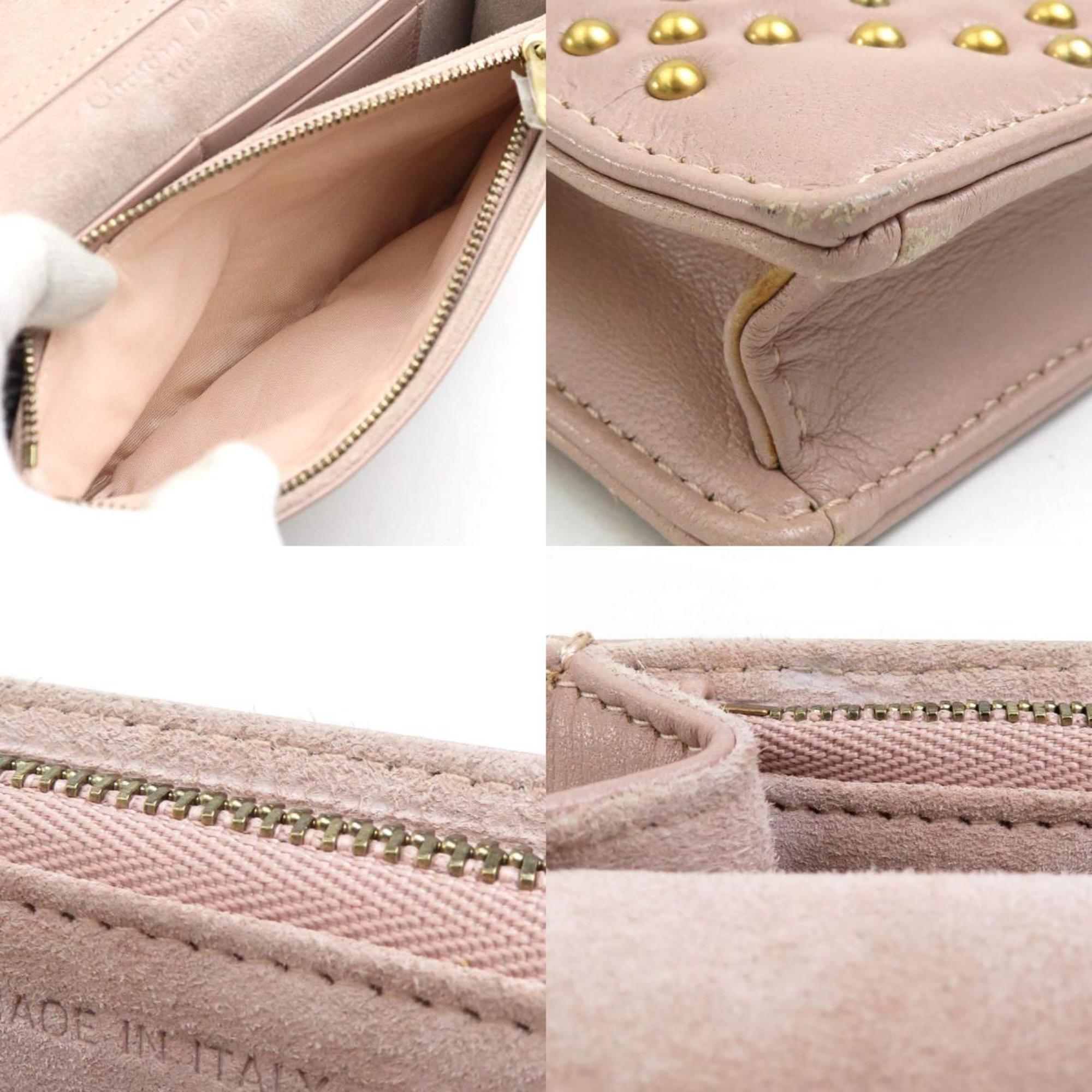 Christian Dior Pink Leather Handbag Shoulder Bag ()
