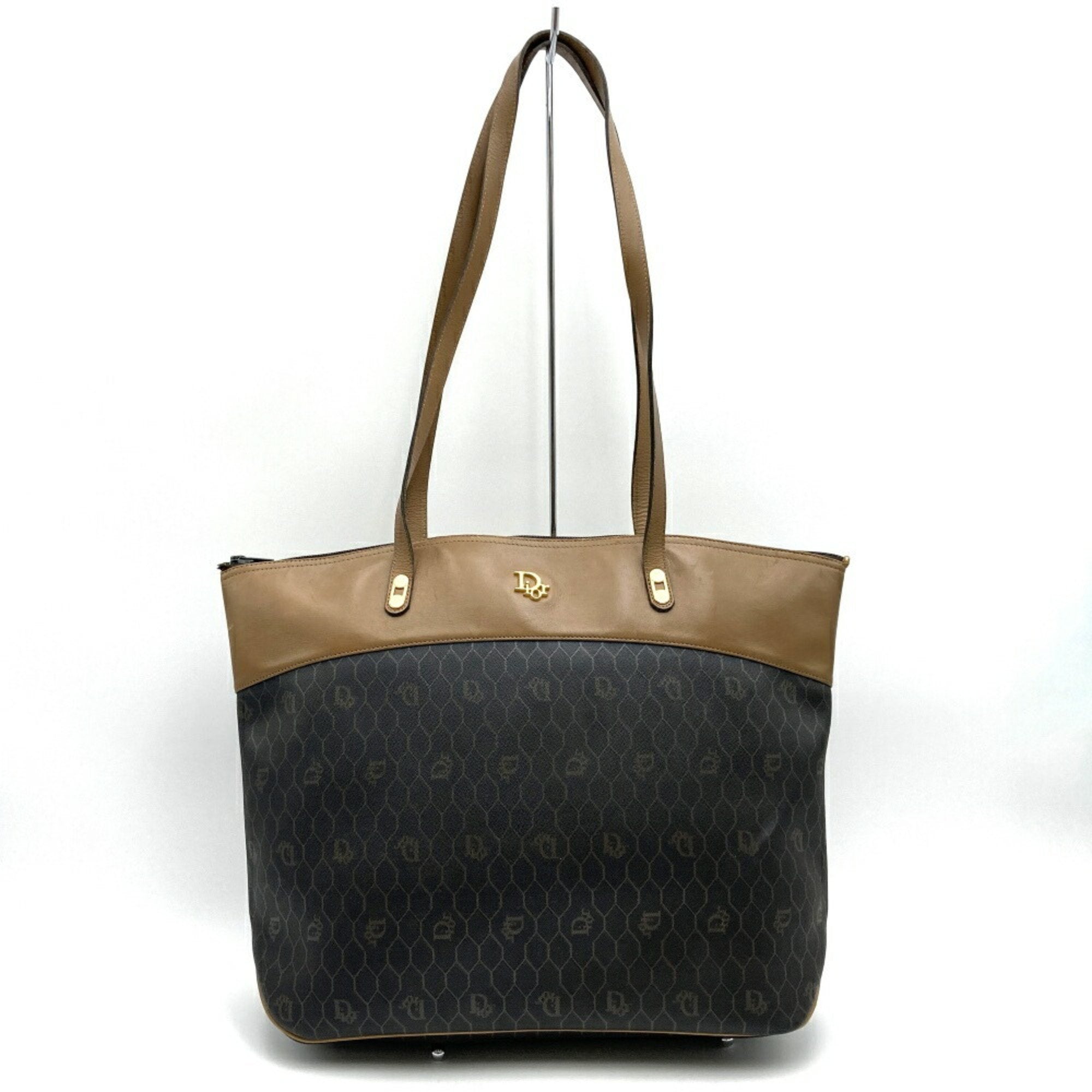Christian Dior Brown Pvc Shoulder Bag Tote Bag ()