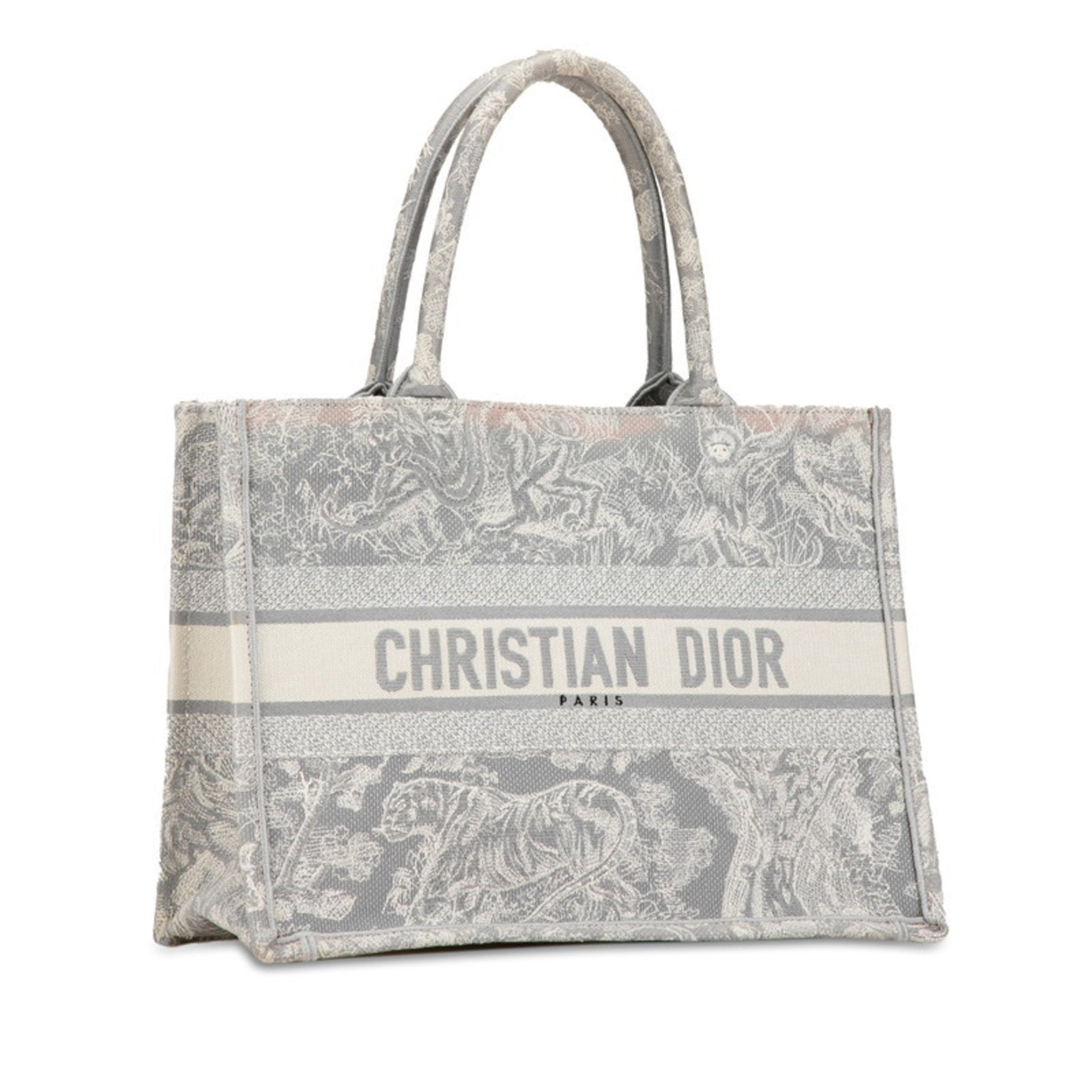Christian Dior Trotter Gray Canvas Handbag Pochette Pouch Tote Bag ()