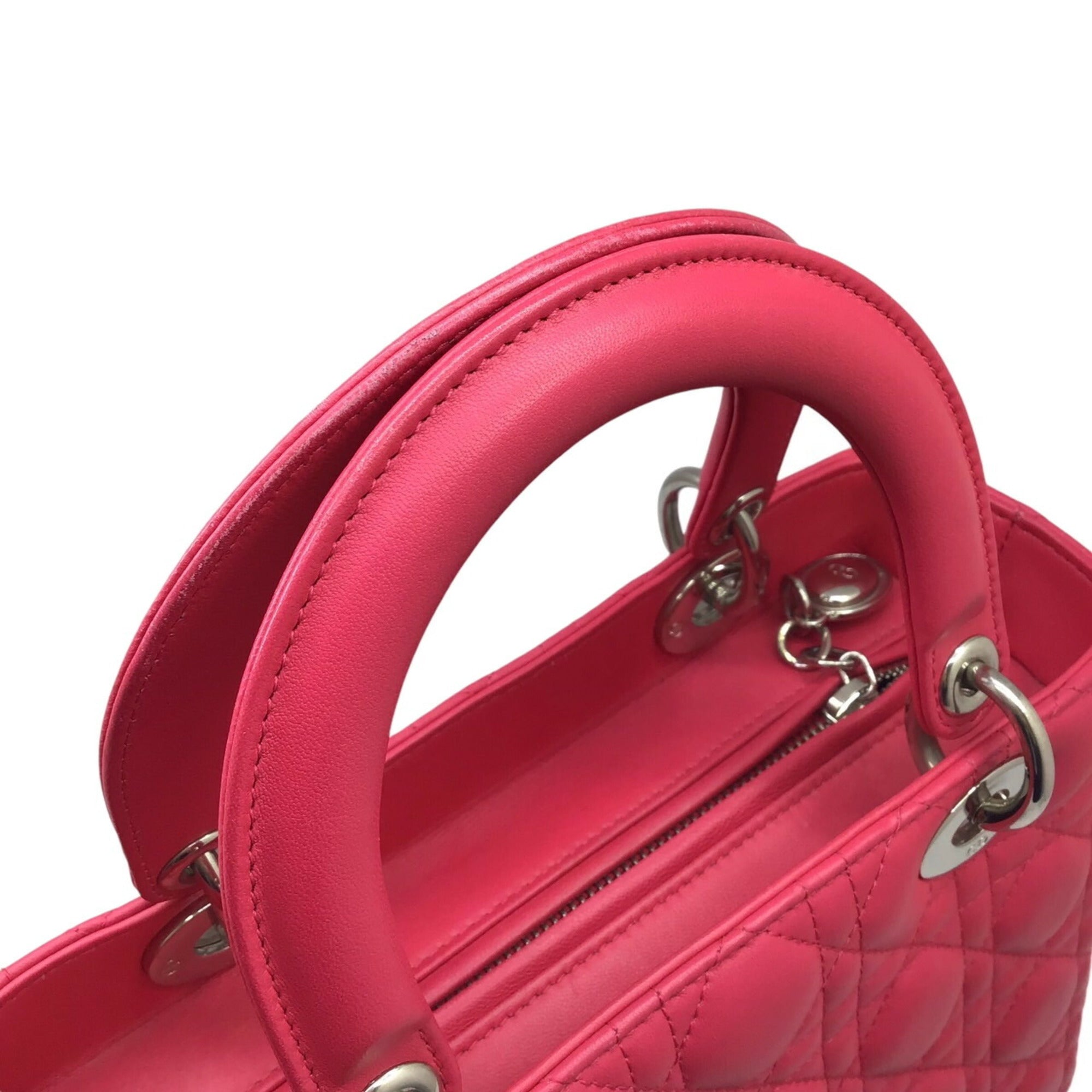 Christian Dior Pink Leather Handbag Shoulder Bag ()
