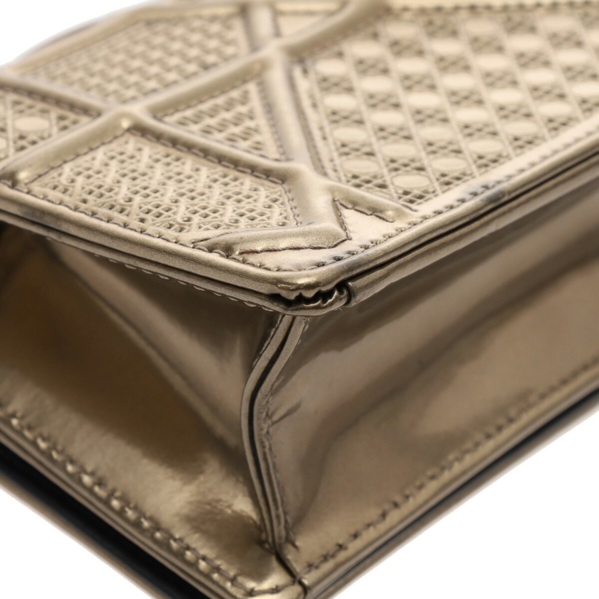 Christian Dior Gold Leather Shoulder Bag ()