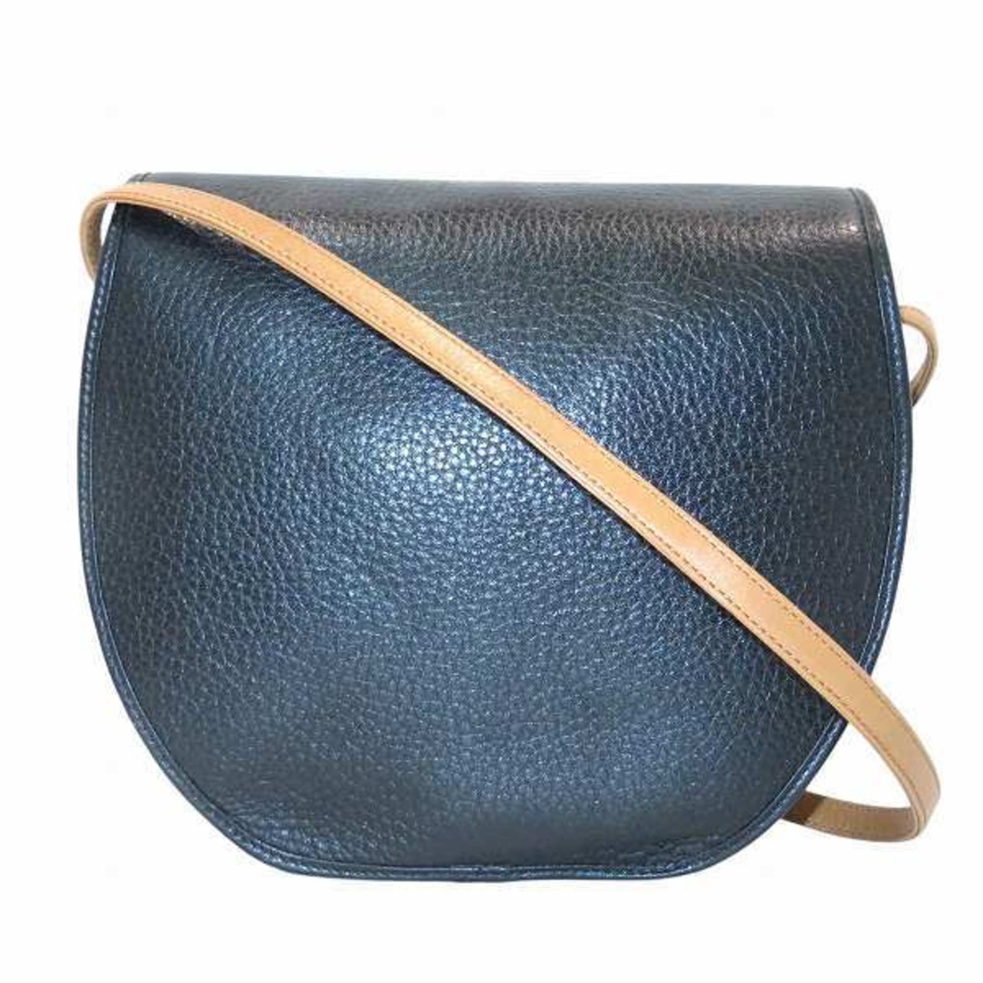 Christian Dior Black Brown Leather Shoulder Bag ()