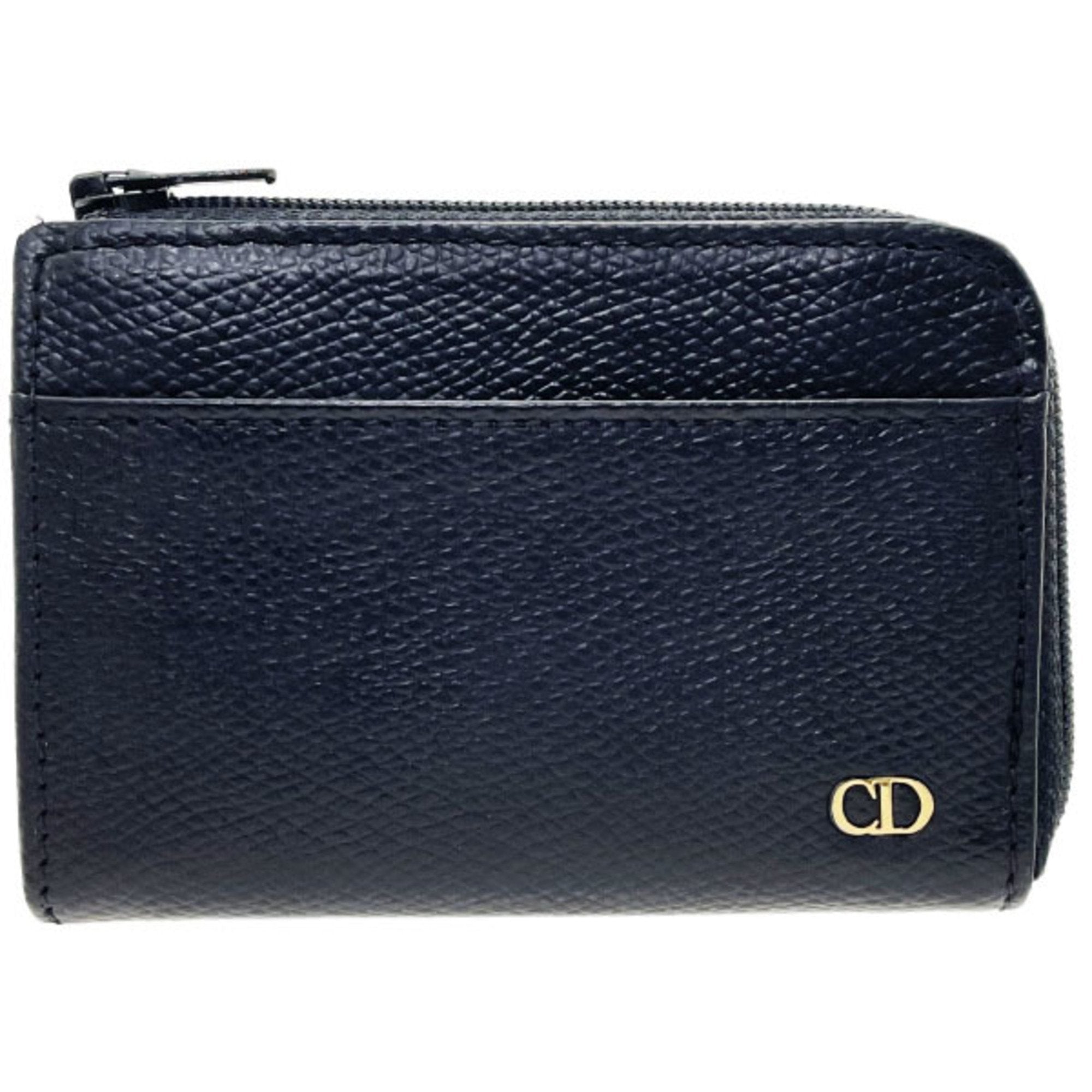 Christian Dior Black Leather Coin Purse/Coin Case ()