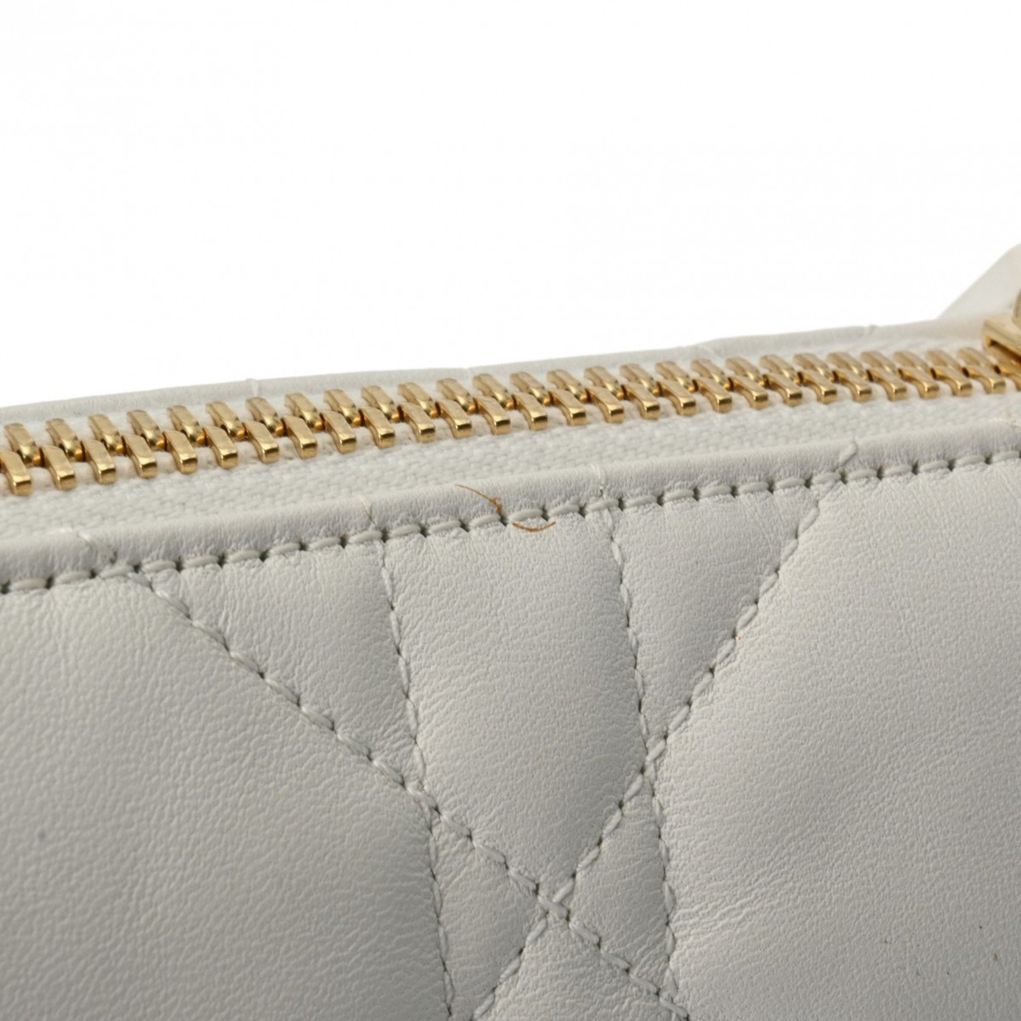 Christian Dior Black White Leather Shoulder Bag ()