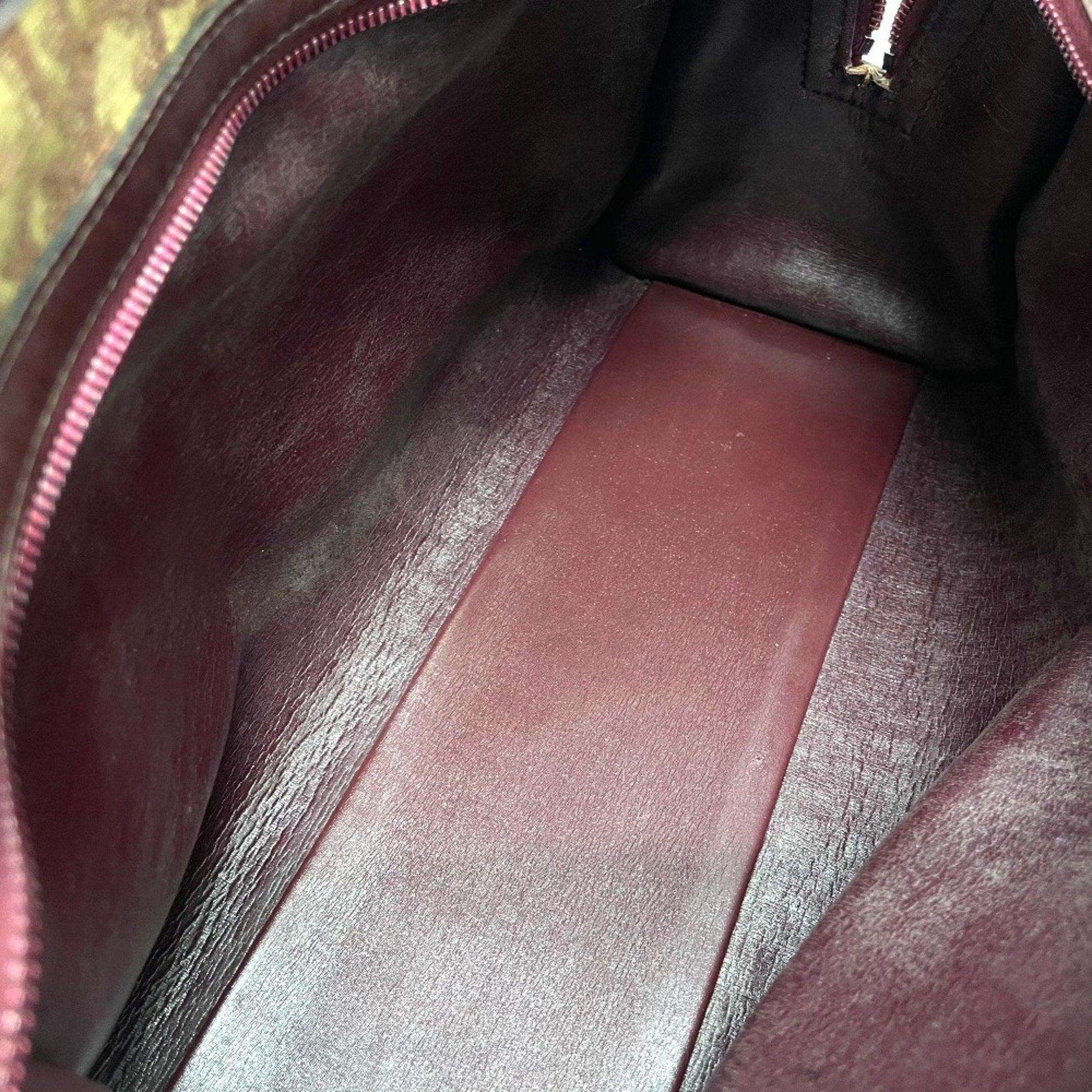 Christian Dior Bordeaux Pvc Leather Boston Bag Handbag ()