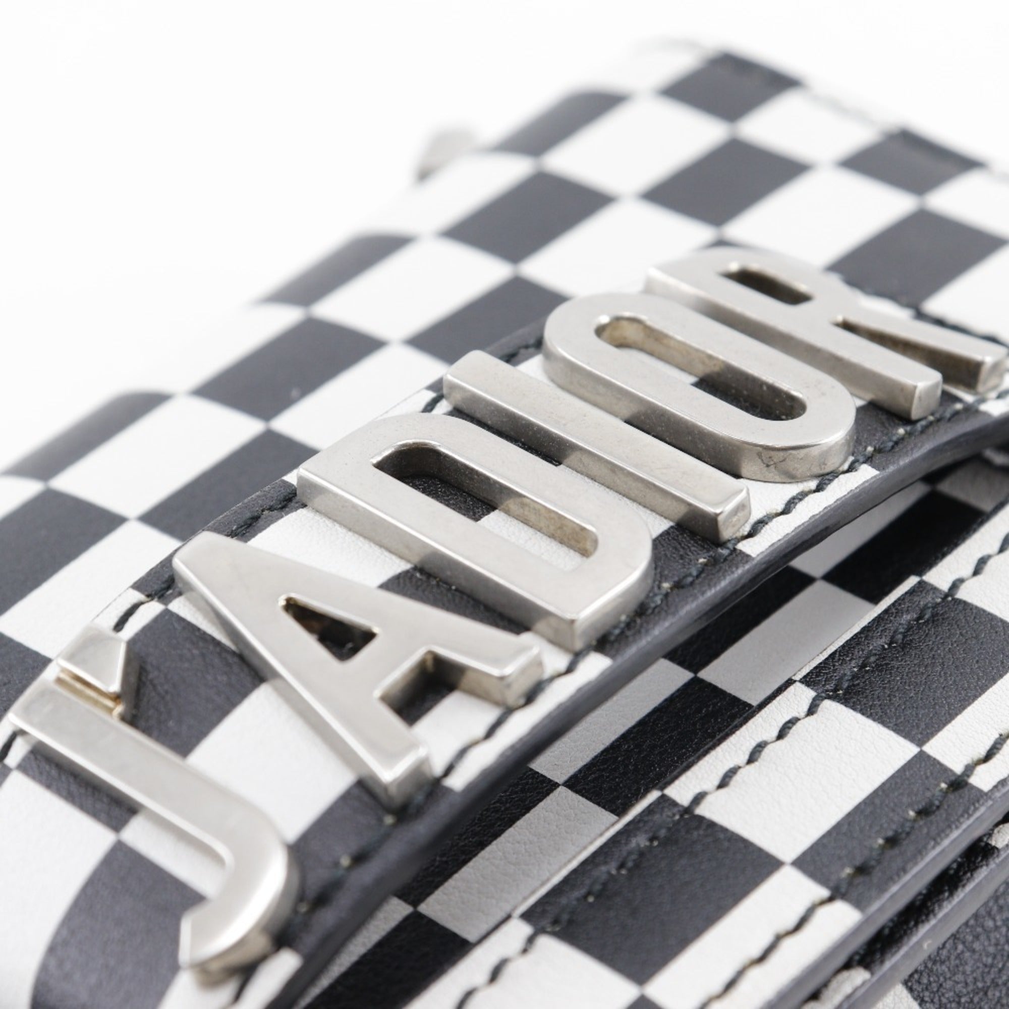 Christian Dior Black White Leather Shoulder Bag ()