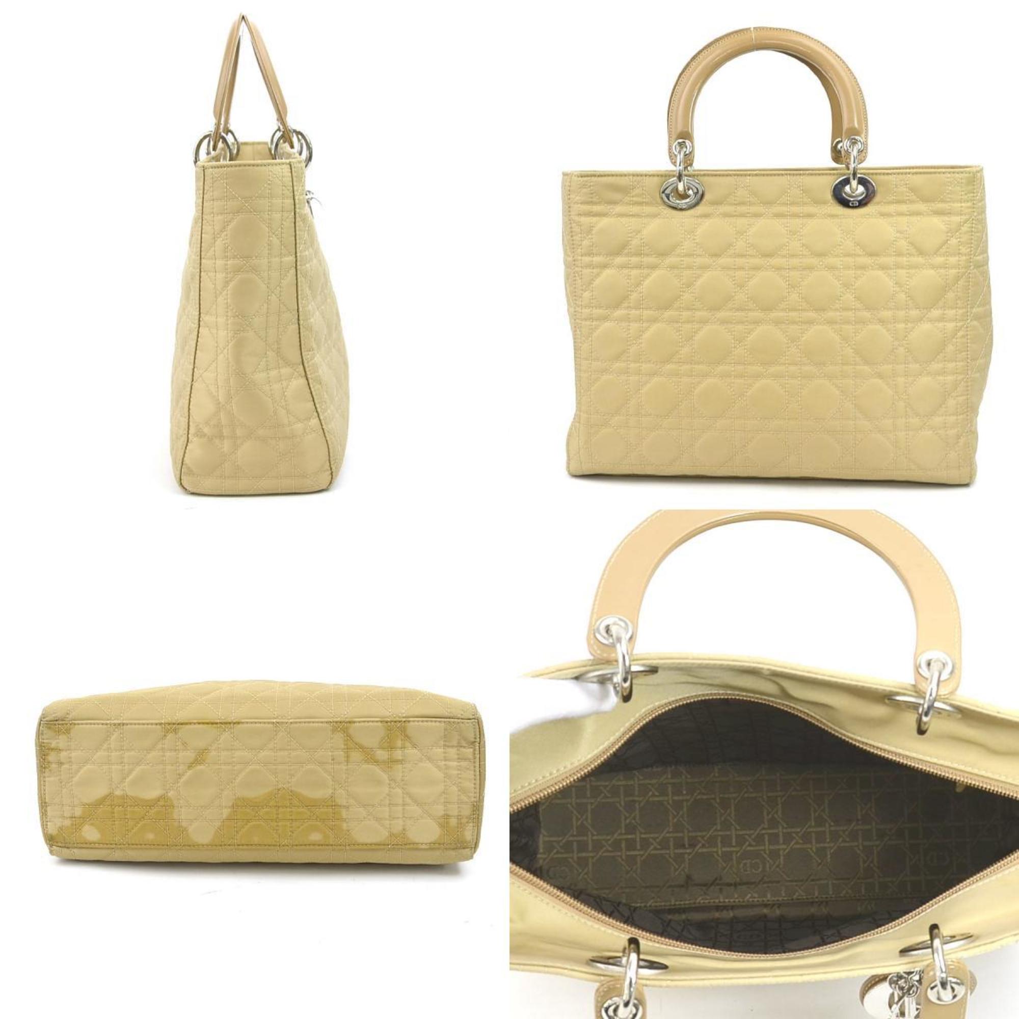Christian Dior Beige Canvas Handbag Shoulder Bag ()