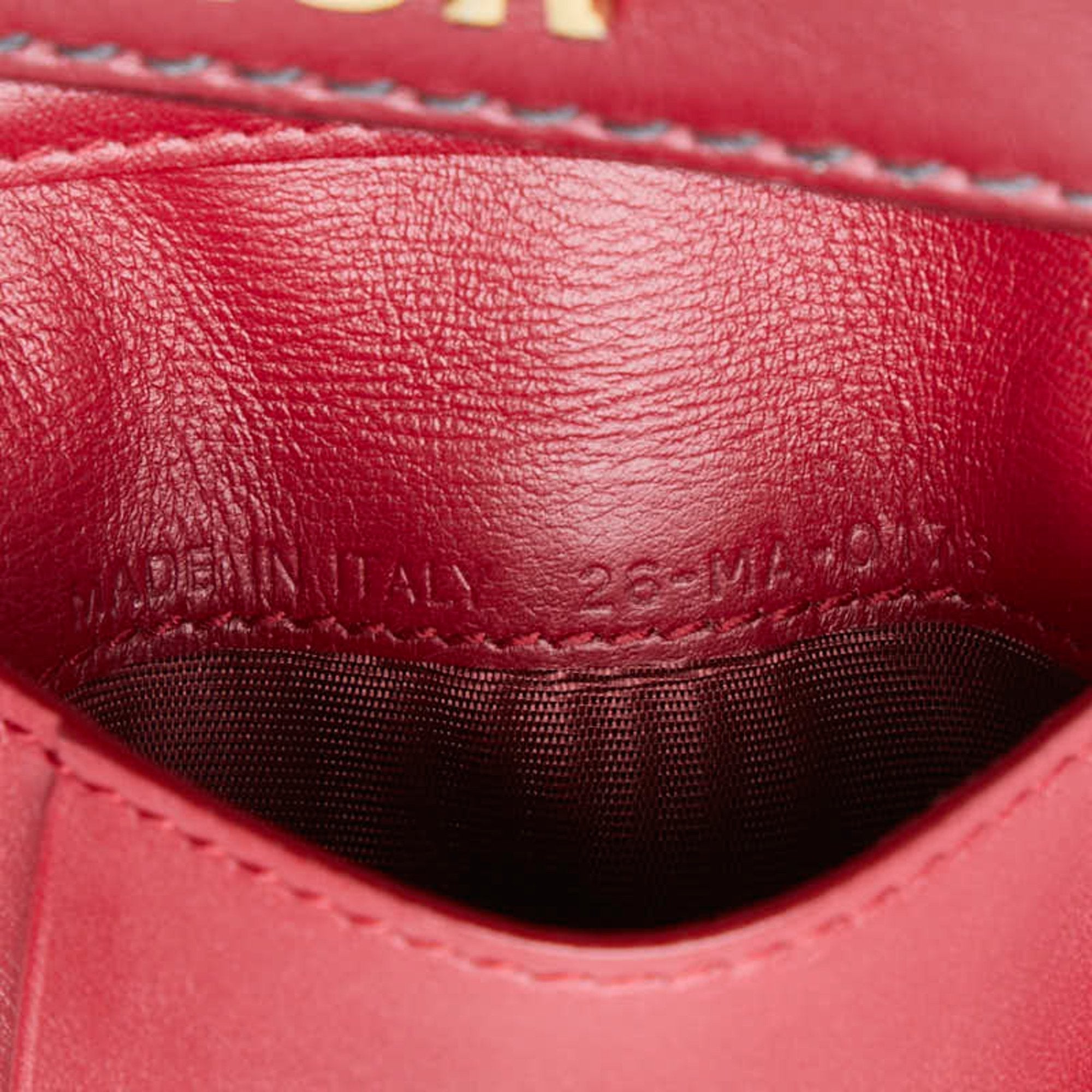 Christian Dior Red Color Wine Leather Wallet (Tri-Fold) ()