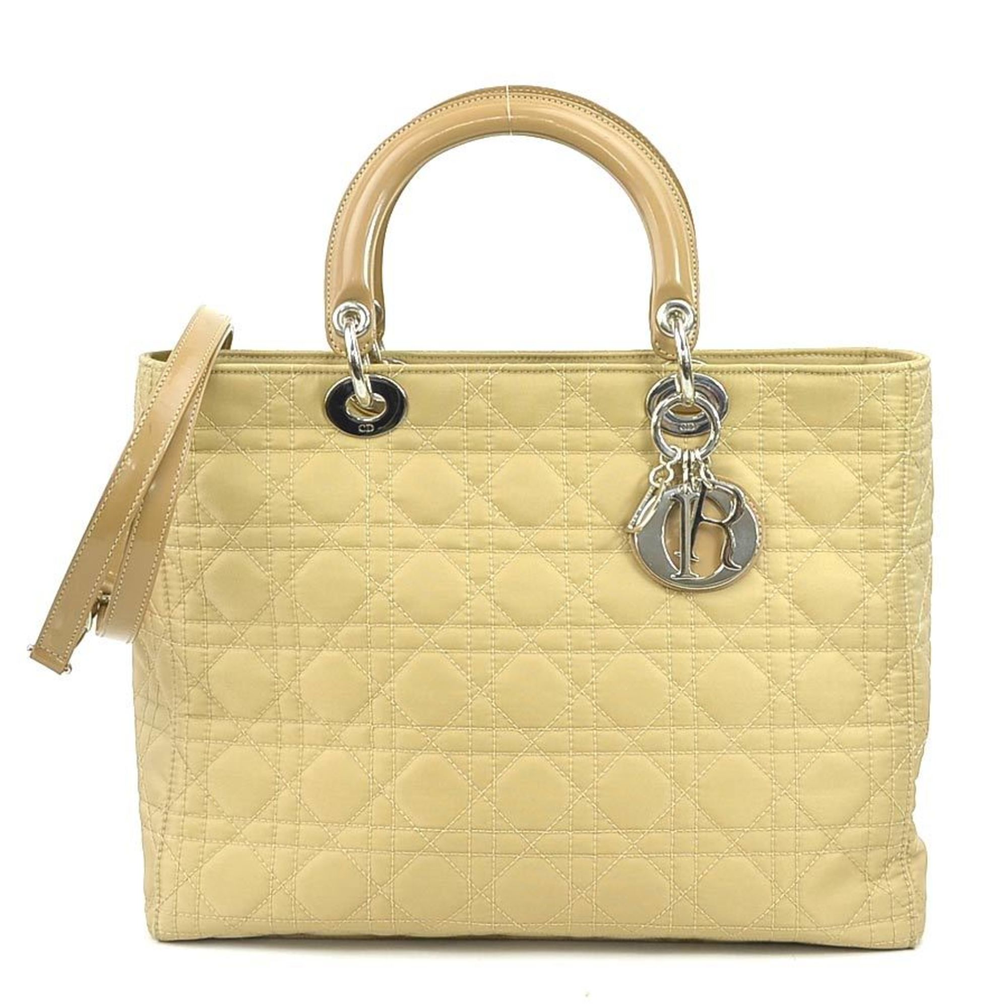 Christian Dior Beige Canvas Handbag Shoulder Bag ()