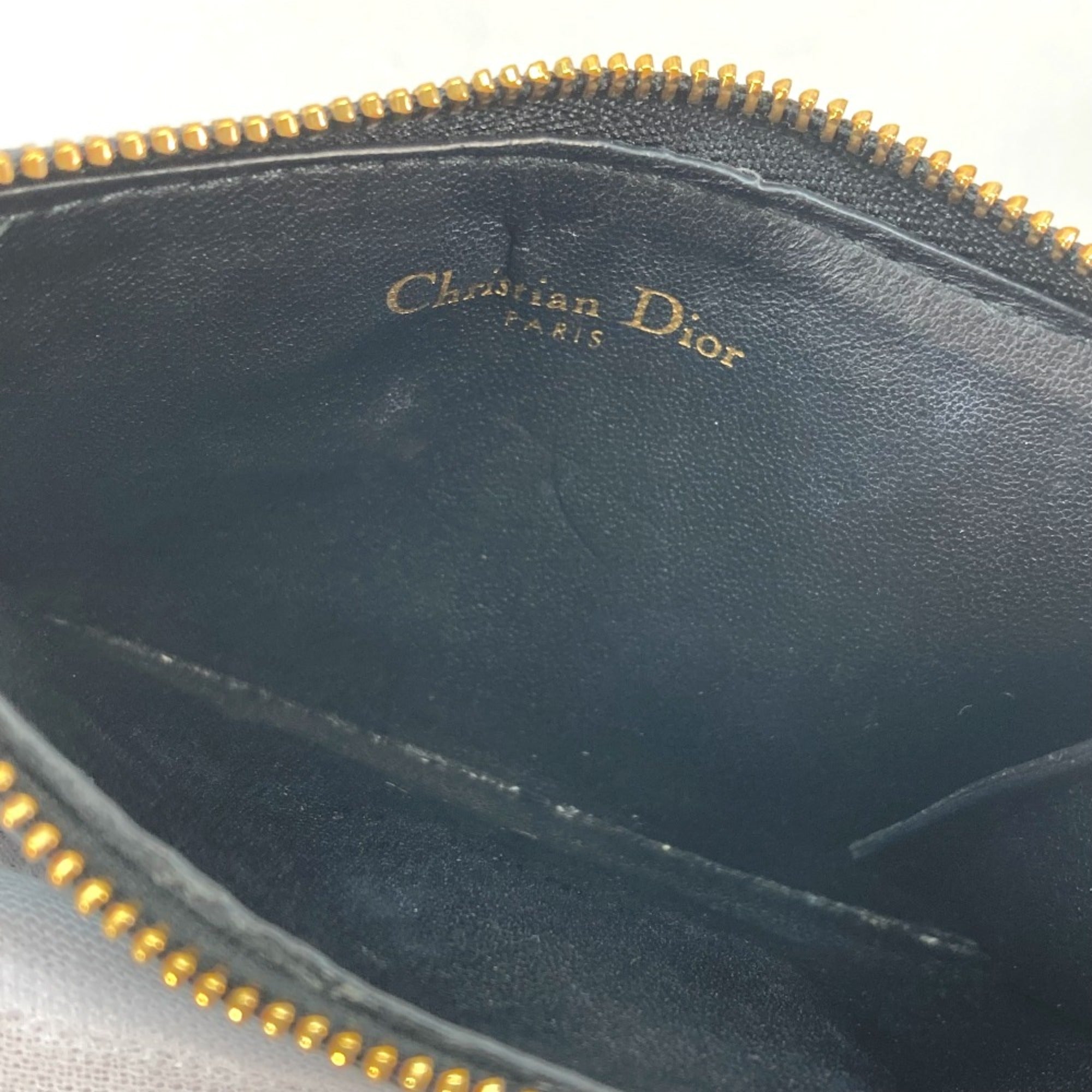 Christian Dior Black Leather Coin Purse/Coin Case ()