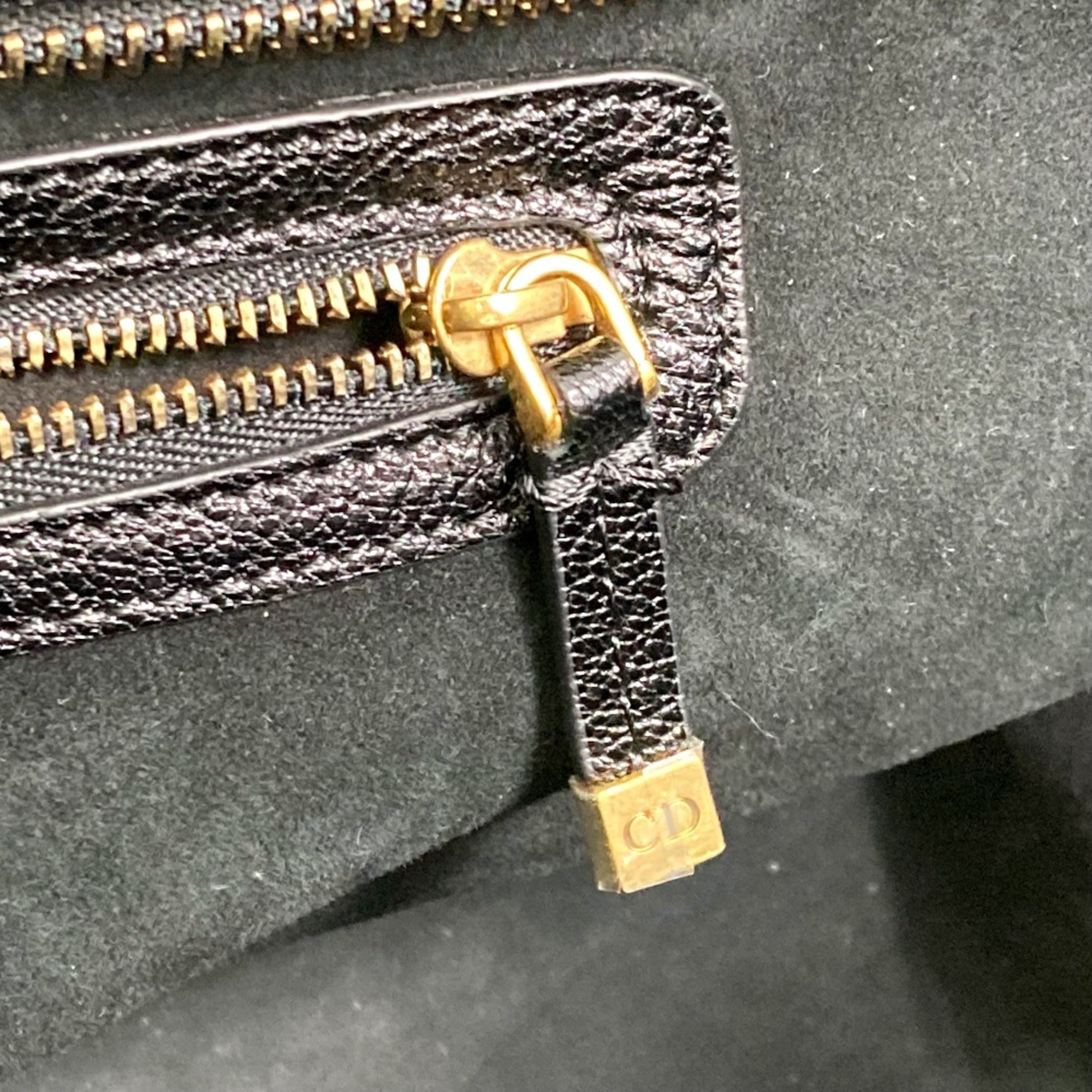 Christian Dior Black Leather Tote Bag ()