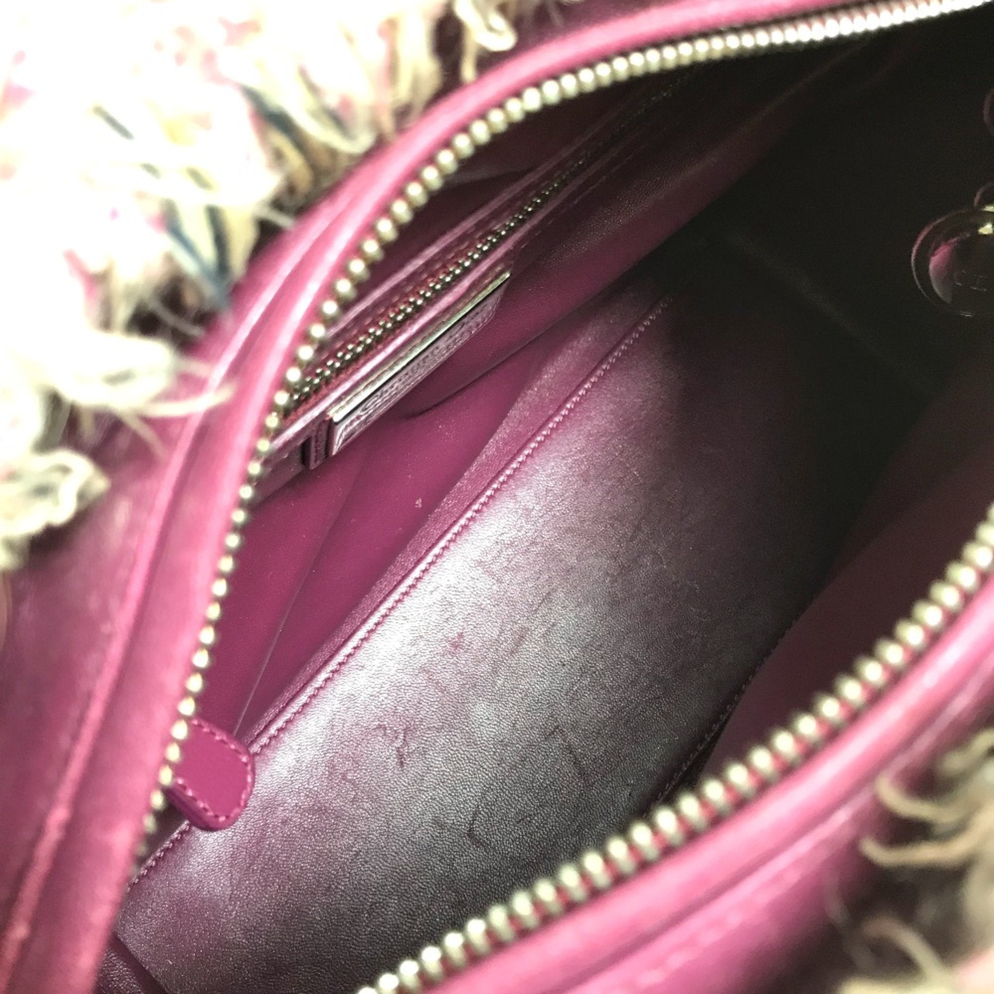 Christian Dior Pink Tweed Handbag ()