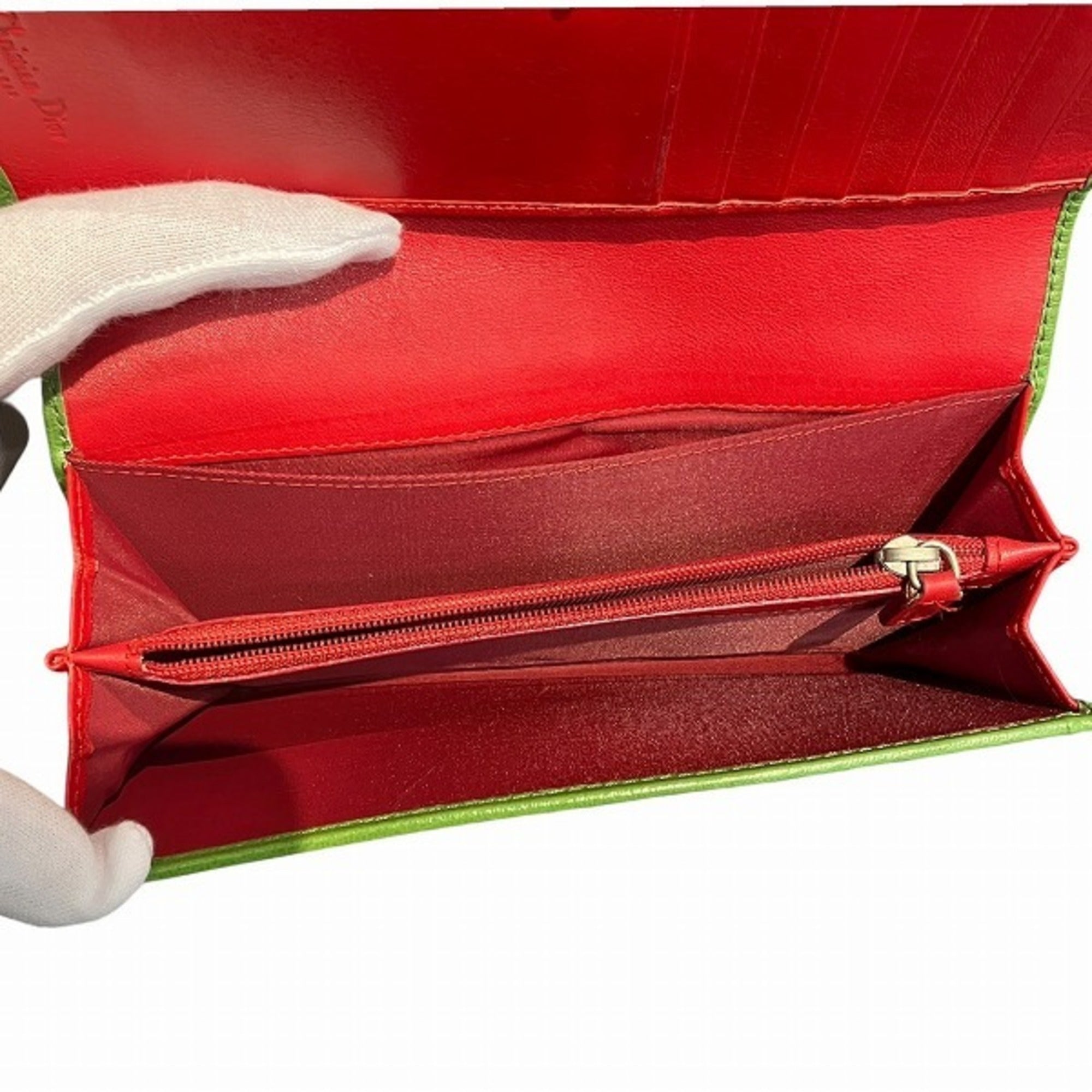 Christian Dior Green Pvc Leather Long Wallet (Bi-Fold) ()