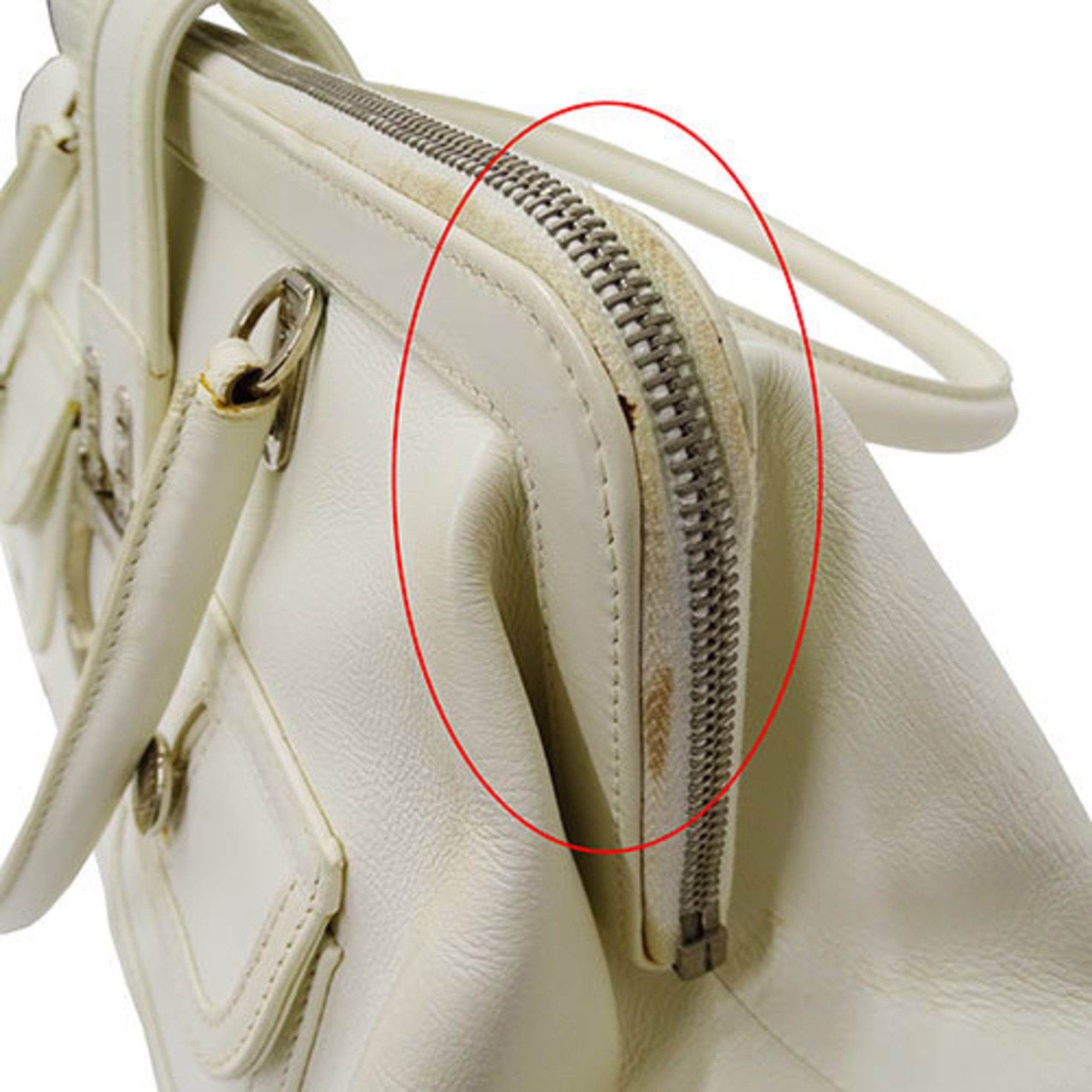 Christian Dior White Leather Handbag ()