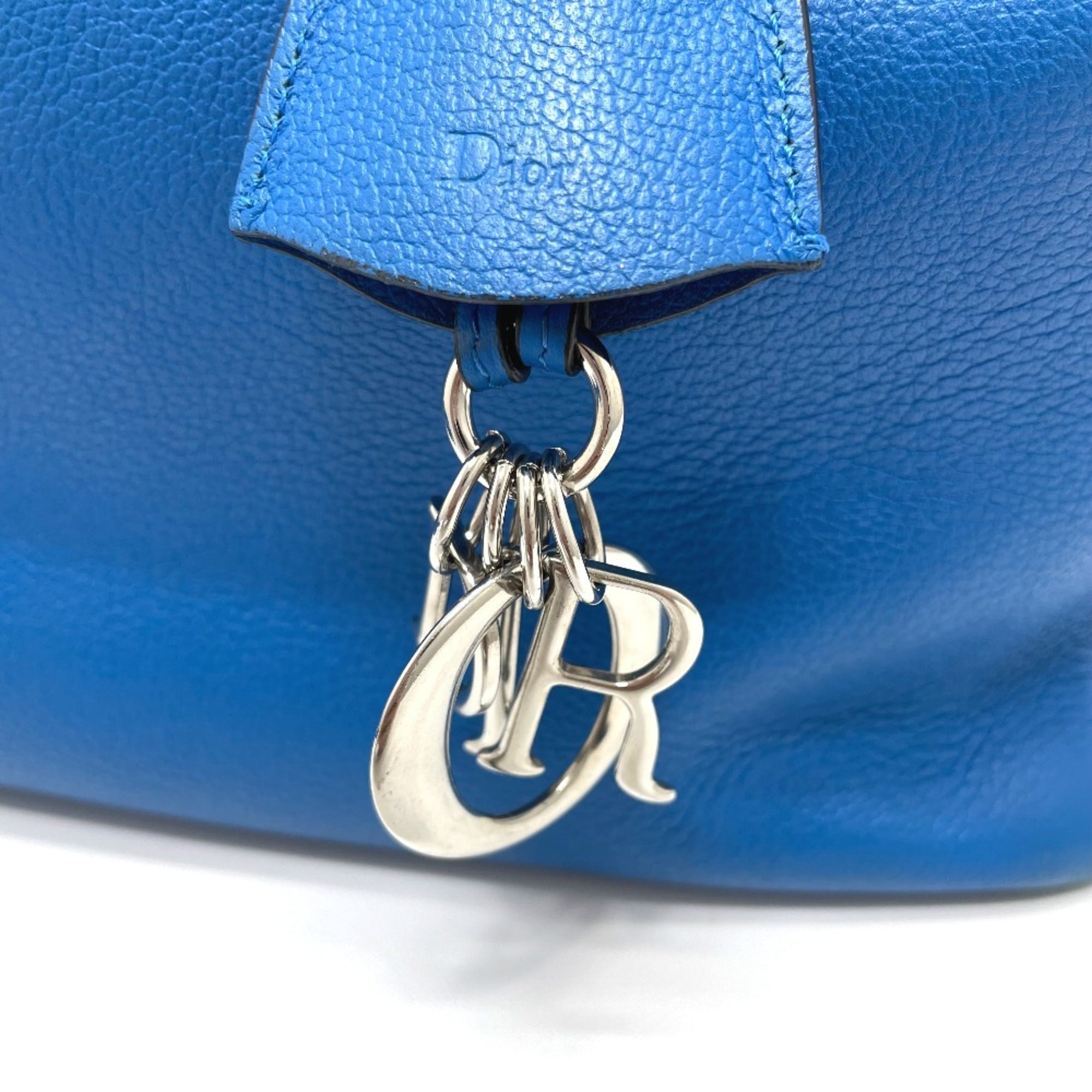 Christian Dior Blue Leather Tote Bag ()