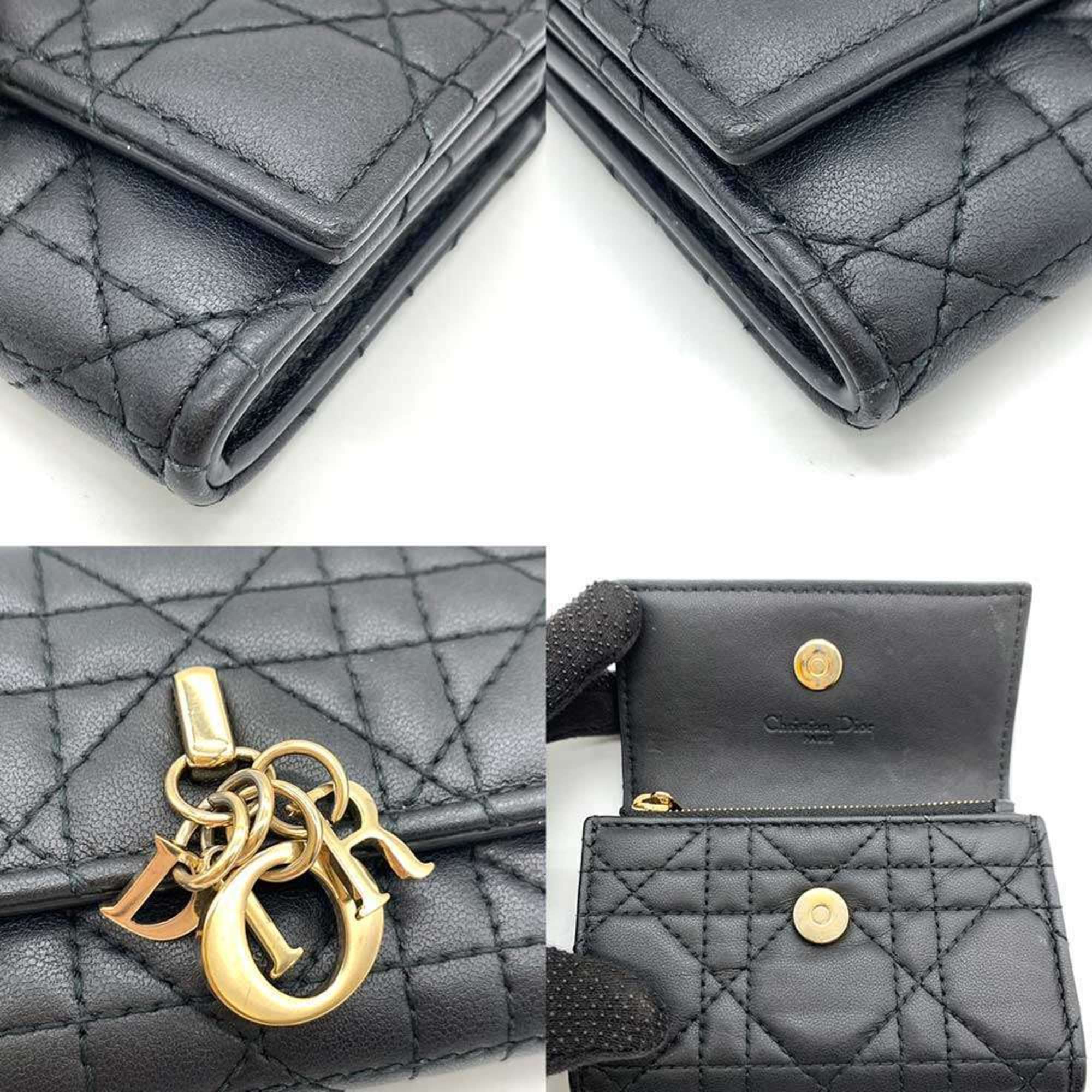 Christian Dior Miss Dior Black Leather Bill Wallet (Bi-Fold) ()