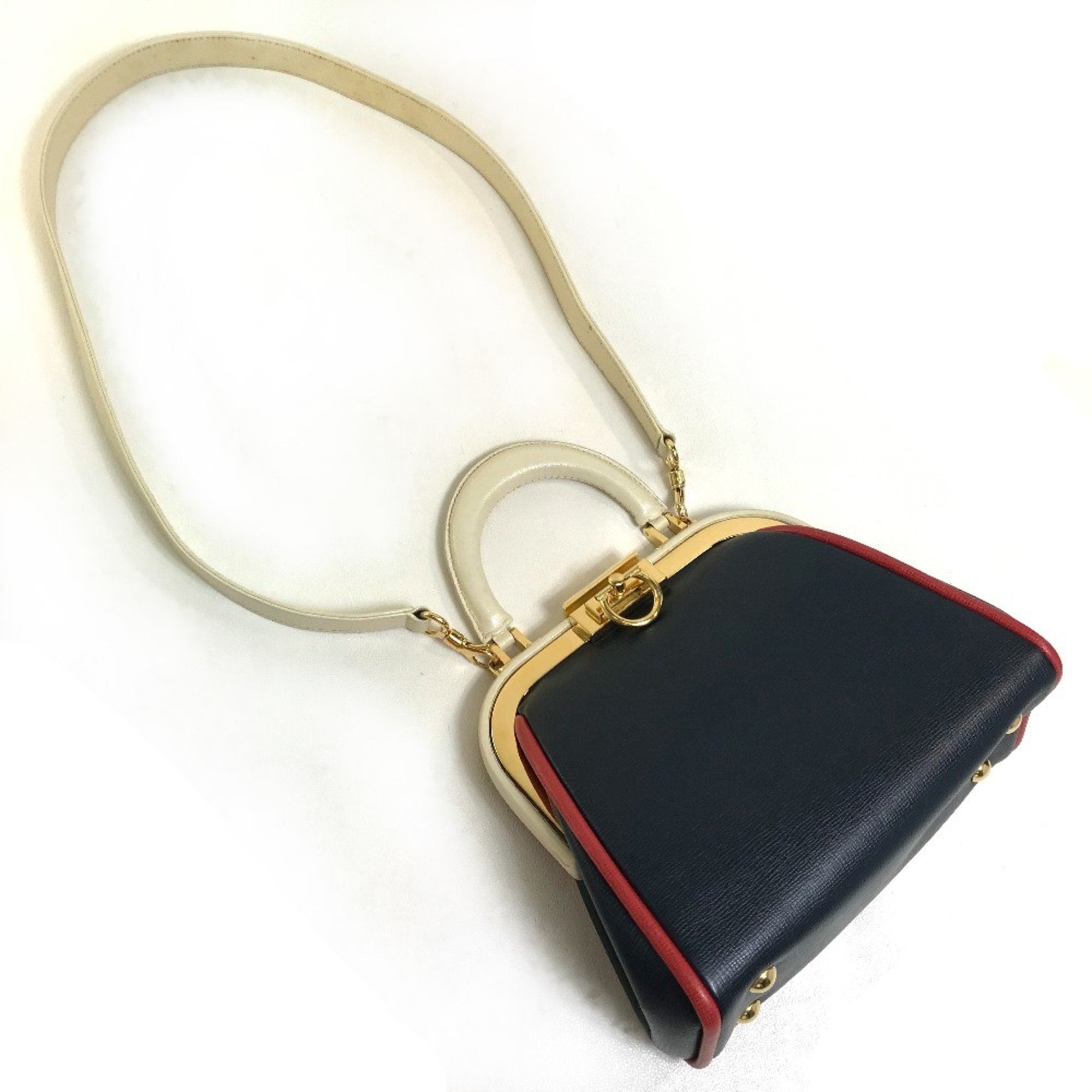 Christian Dior Navy Leather Handbag ()