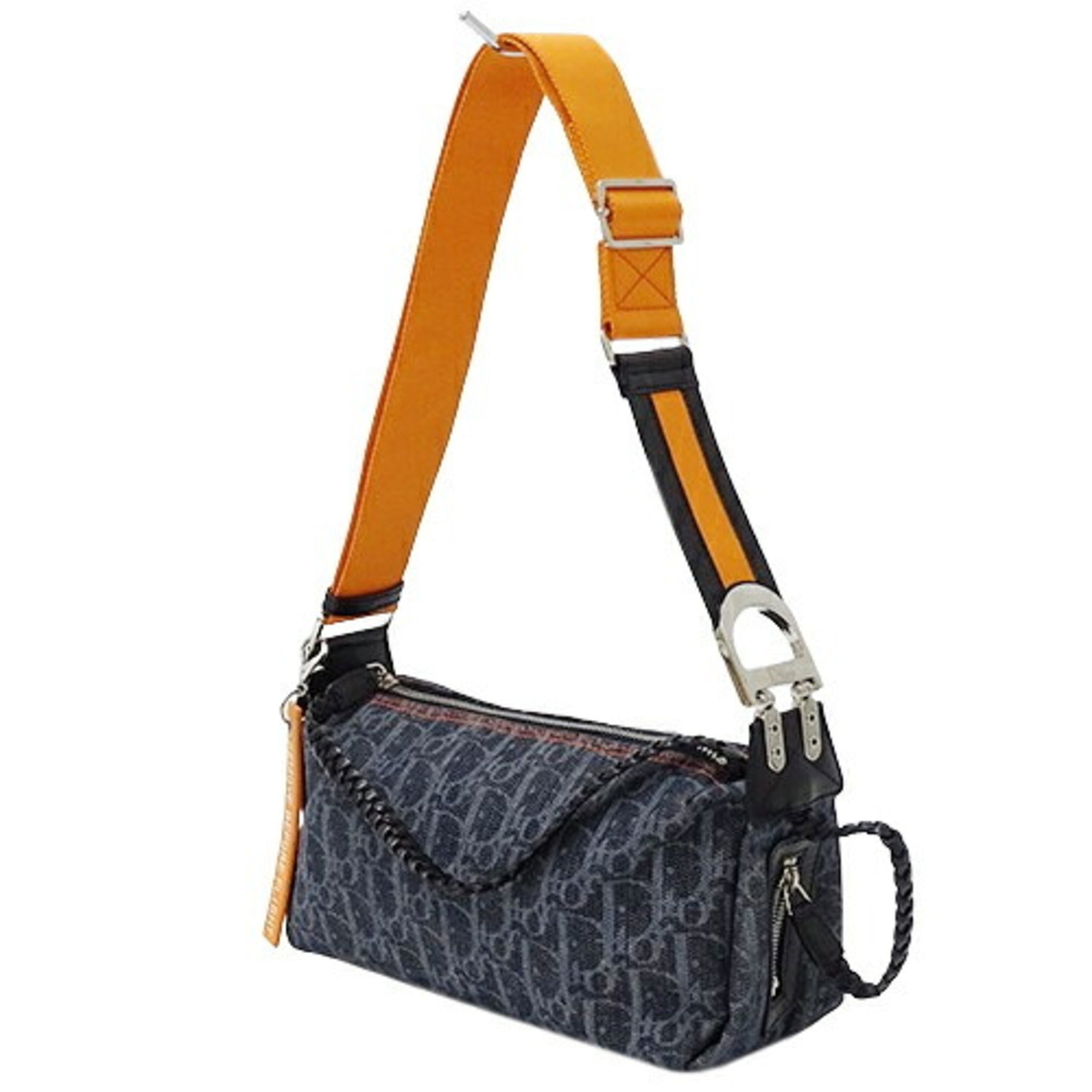 Christian Dior Navy Orange Denim Shoulder Bag ()