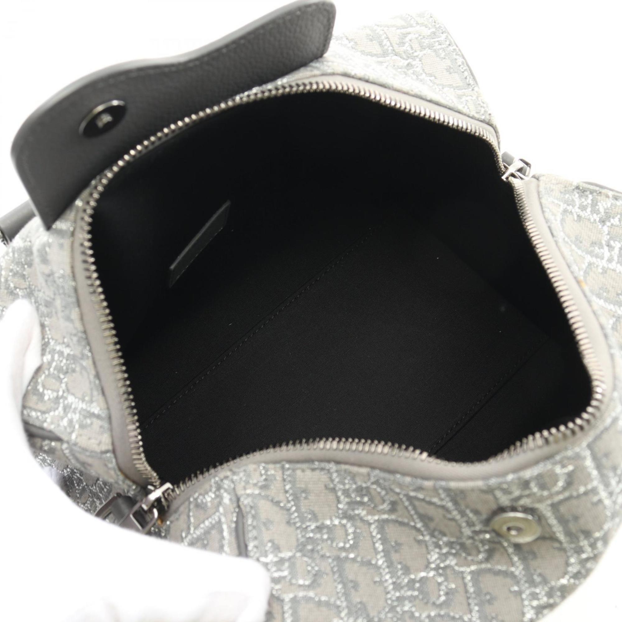 Christian Dior Gray Canvas Leather Handbag ()