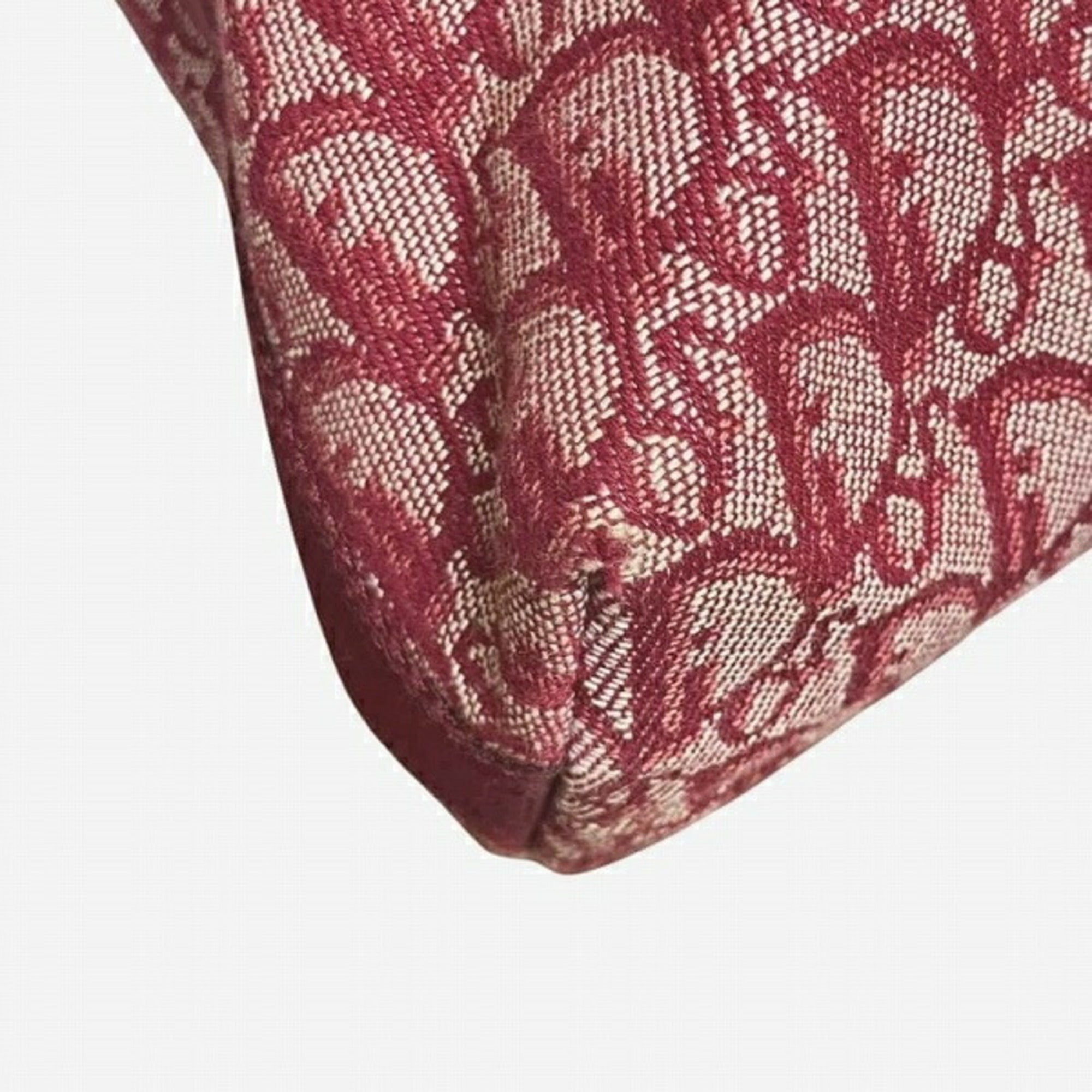 Christian Dior Trotter Bordeaux Canvas Leather Shoulder Bag ()