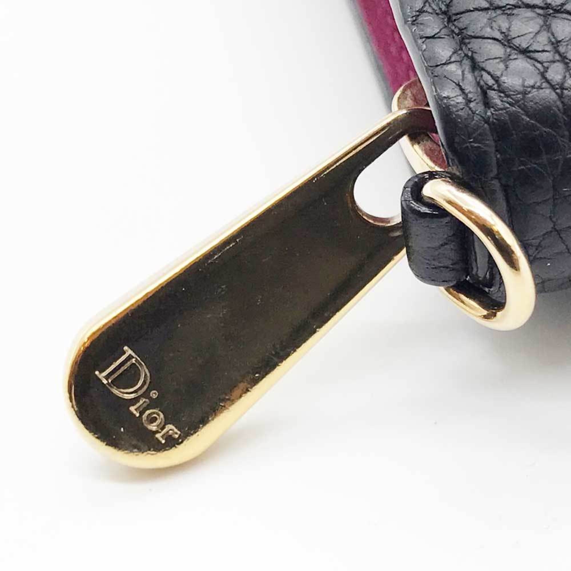 Christian Dior Diorissimo Black Leather Long Wallet (Bi-Fold) ()