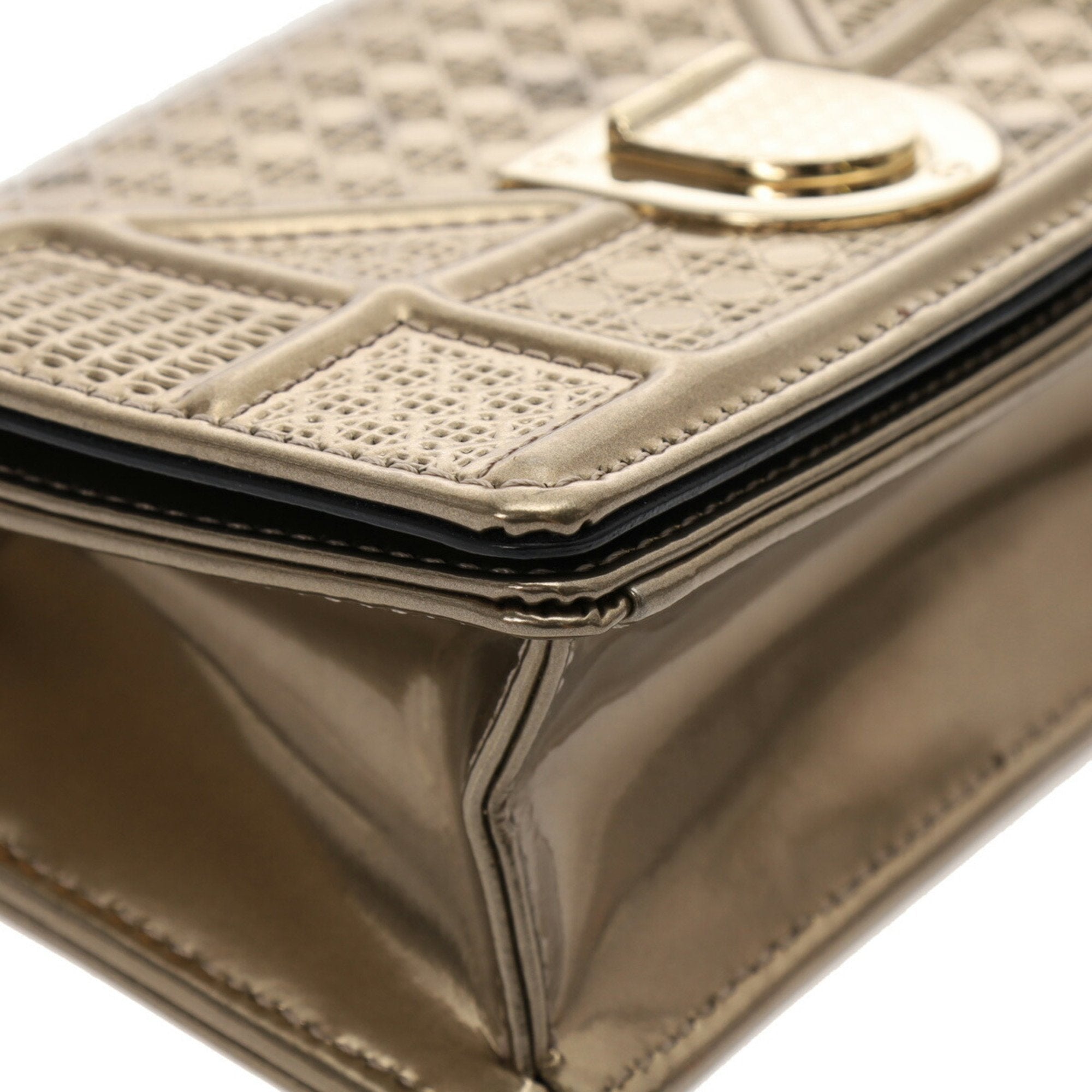 Christian Dior Gold Leather Shoulder Bag ()