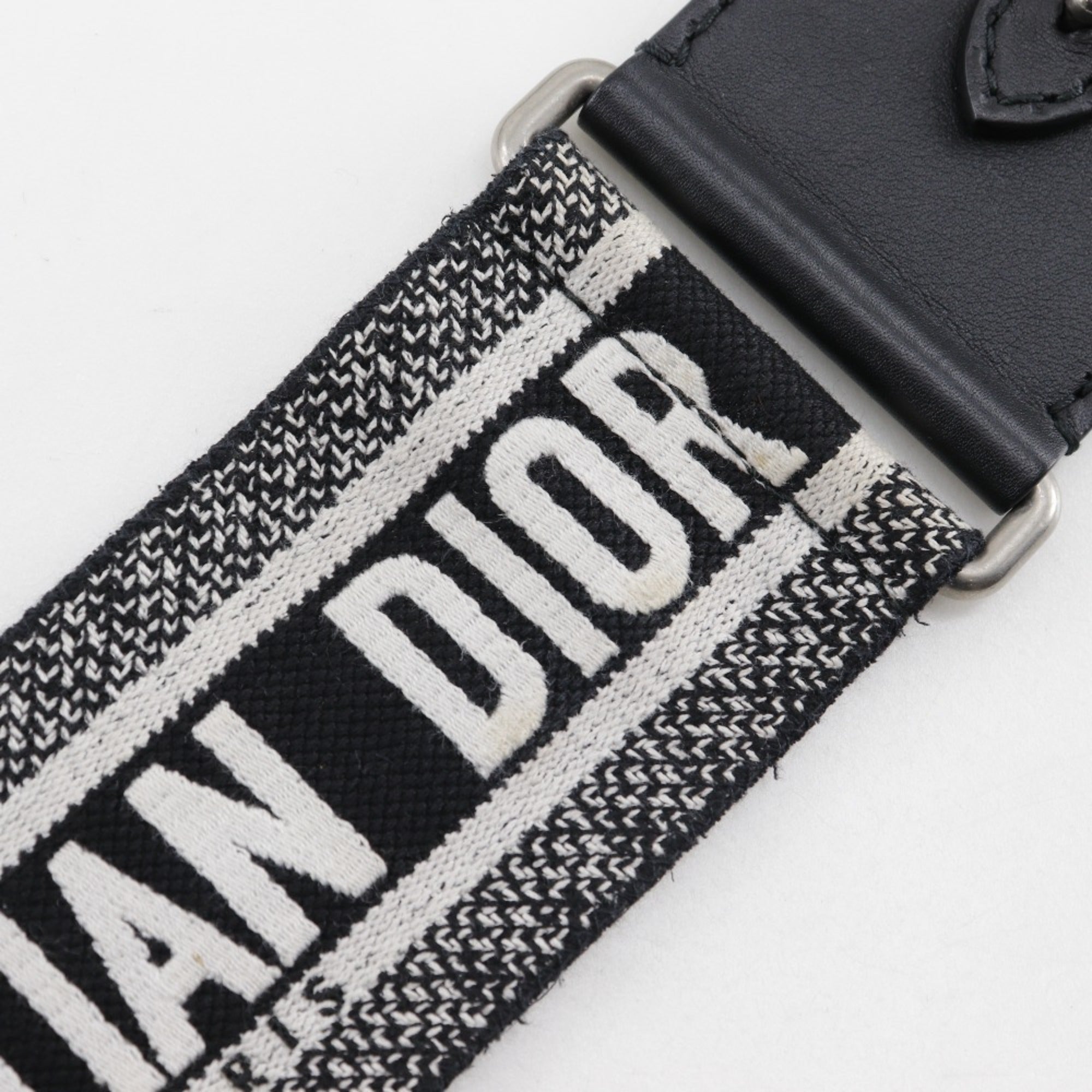 Christian Dior Black White Leather Shoulder Bag ()