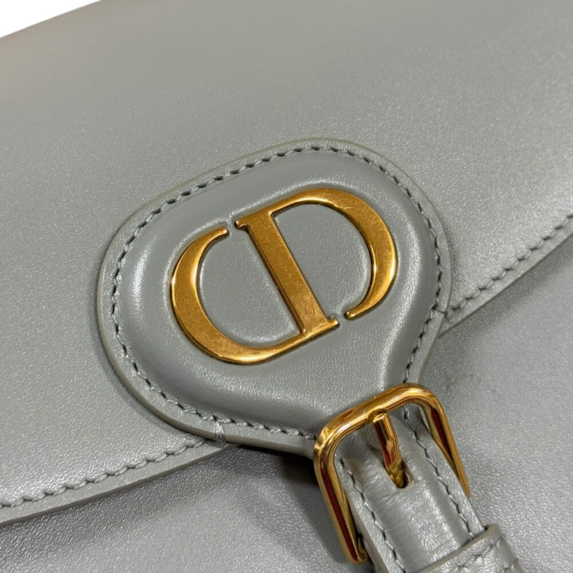 Christian Dior Gray Leather Shoulder Bag ()