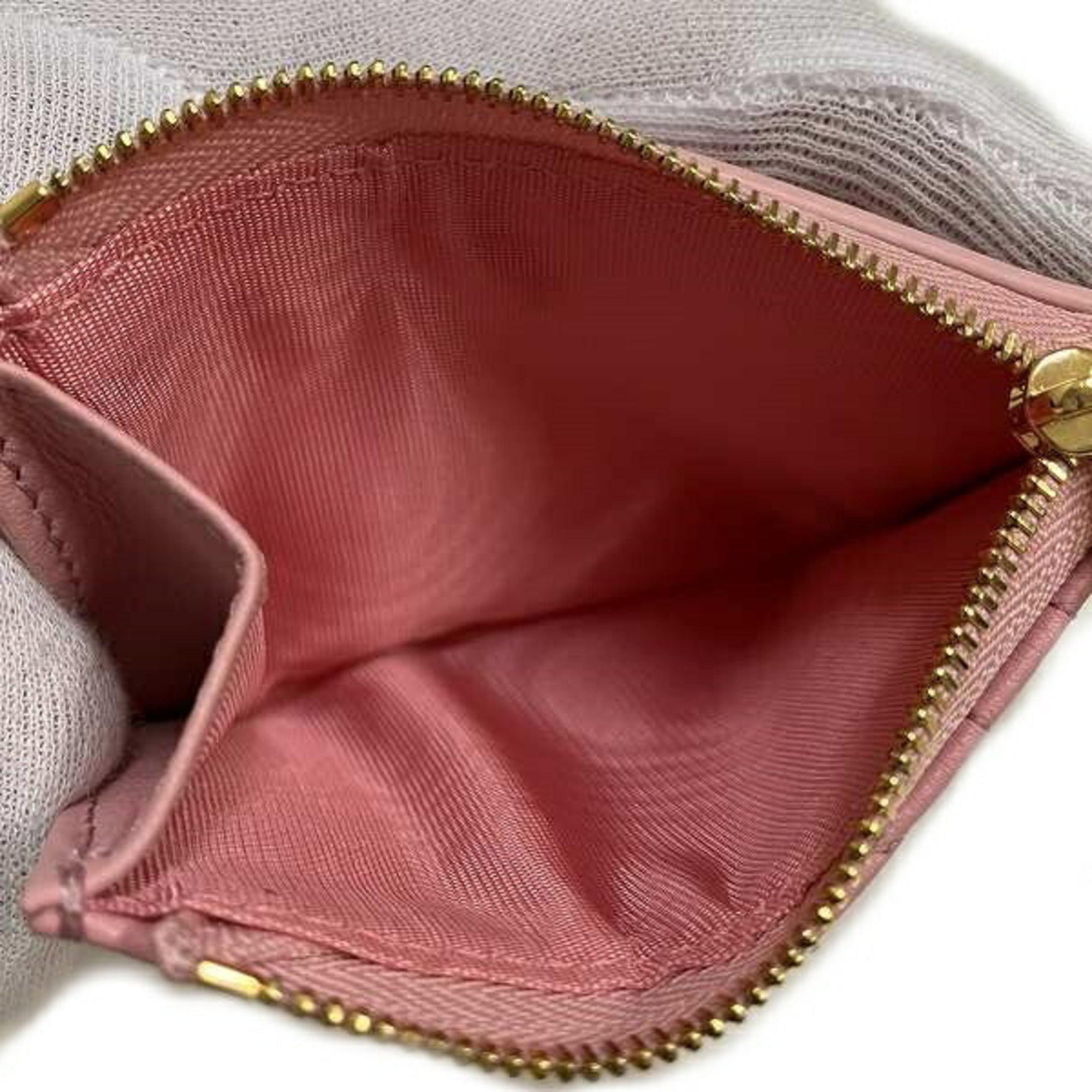 Christian Dior Pink Leather Wallet (Tri-Fold) ()