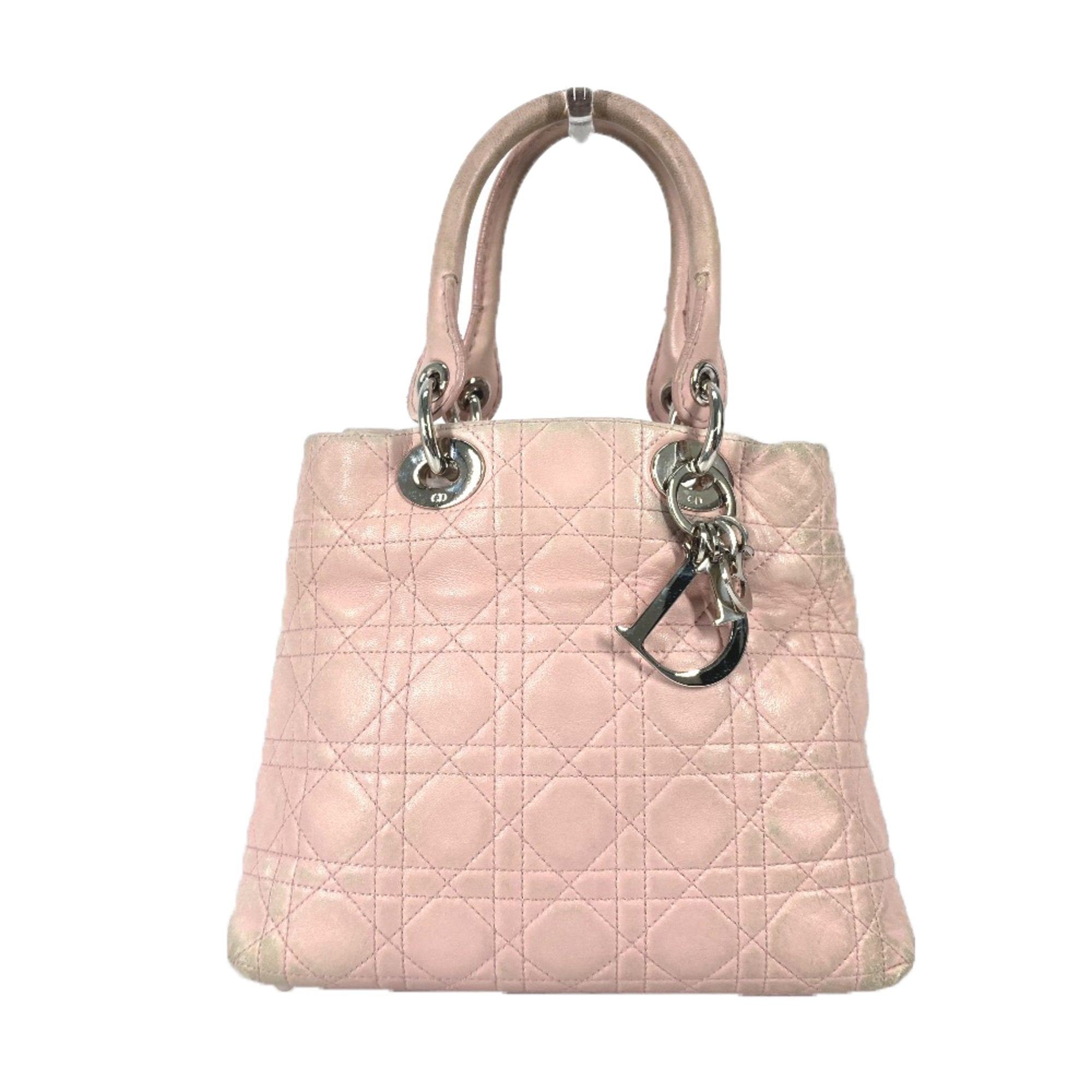 Christian Dior Pink Leather Handbag Shoulder Bag Tote Bag ()