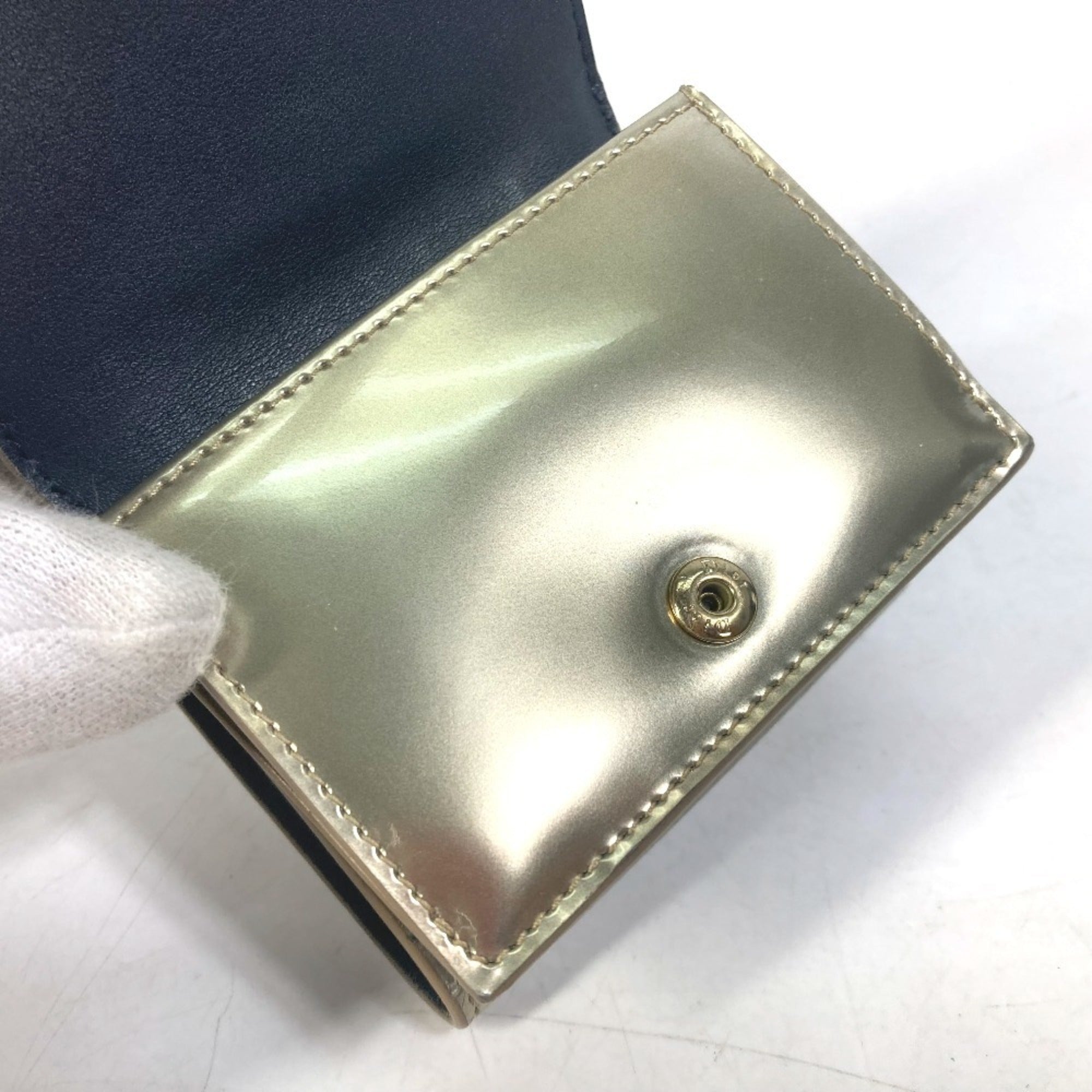 Christian Dior Gold Leather Wallet (Tri-Fold) ()