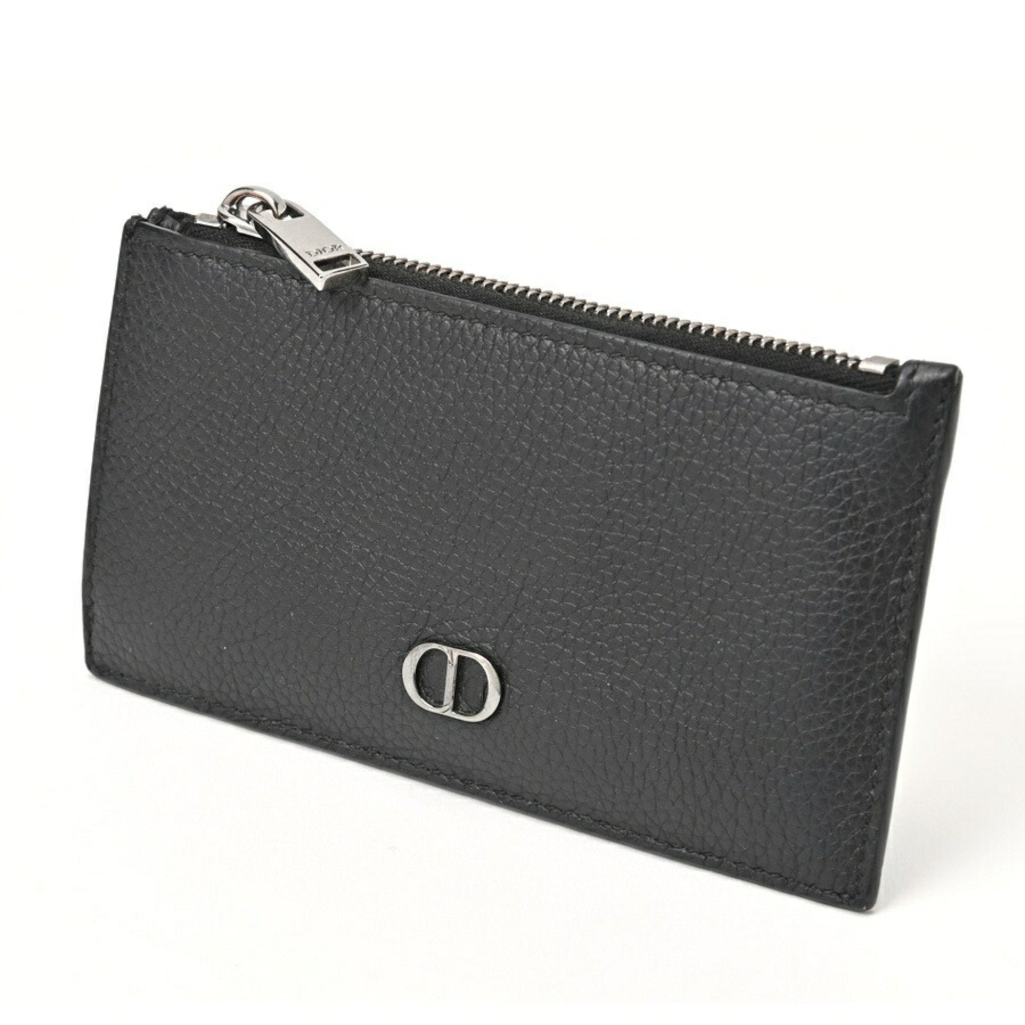 Christian Dior Black Leather Coin Purse/Coin Case ()