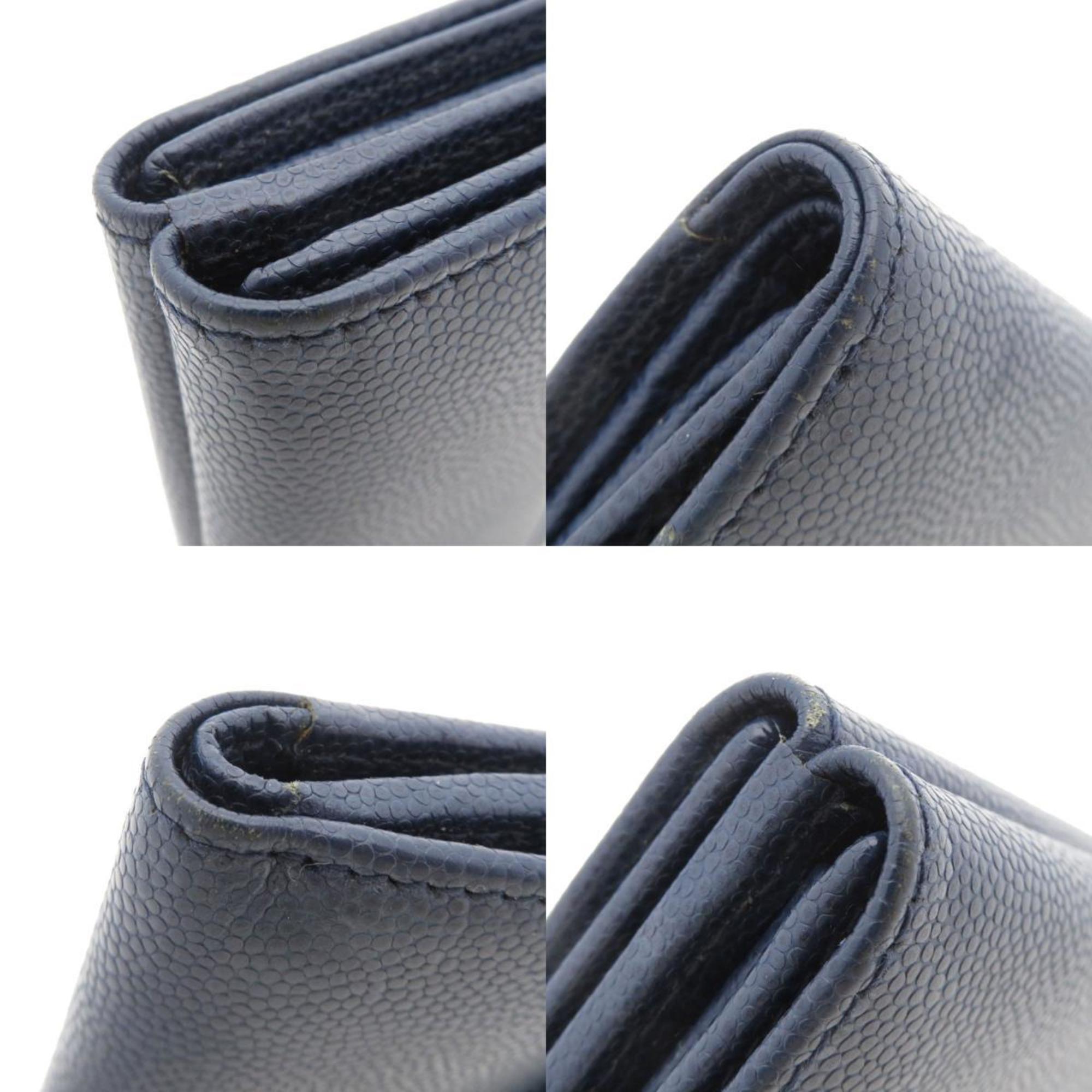 Christian Dior Navy Leather Wallet (Bi-Fold) ()