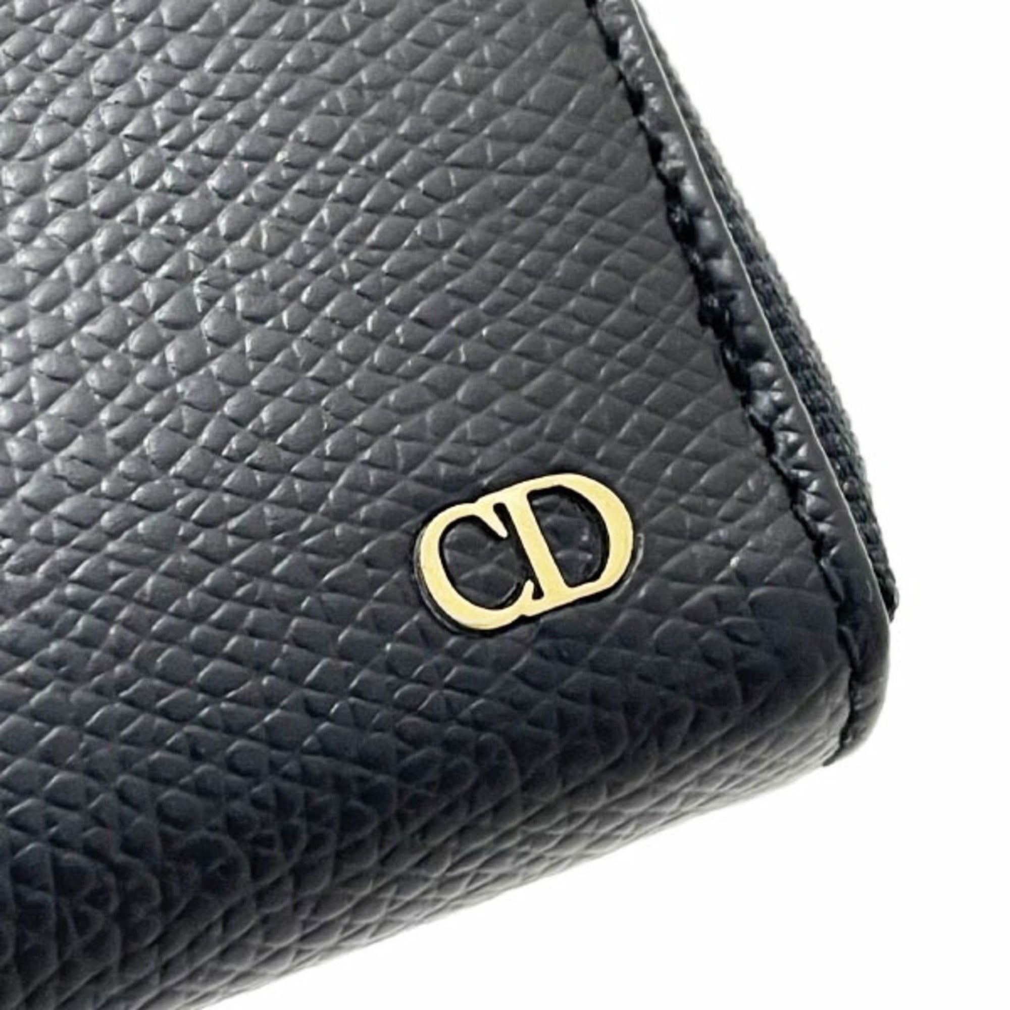 Christian Dior Black Leather Coin Purse/Coin Case ()