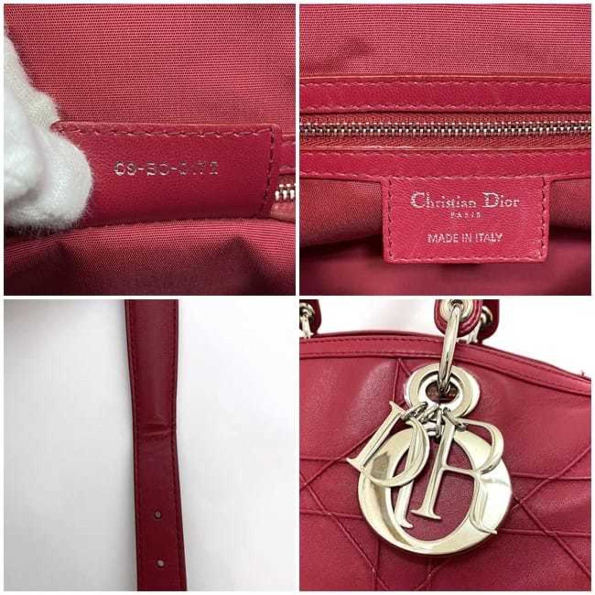 Christian Dior Pink Leather Handbag Shoulder Bag ()