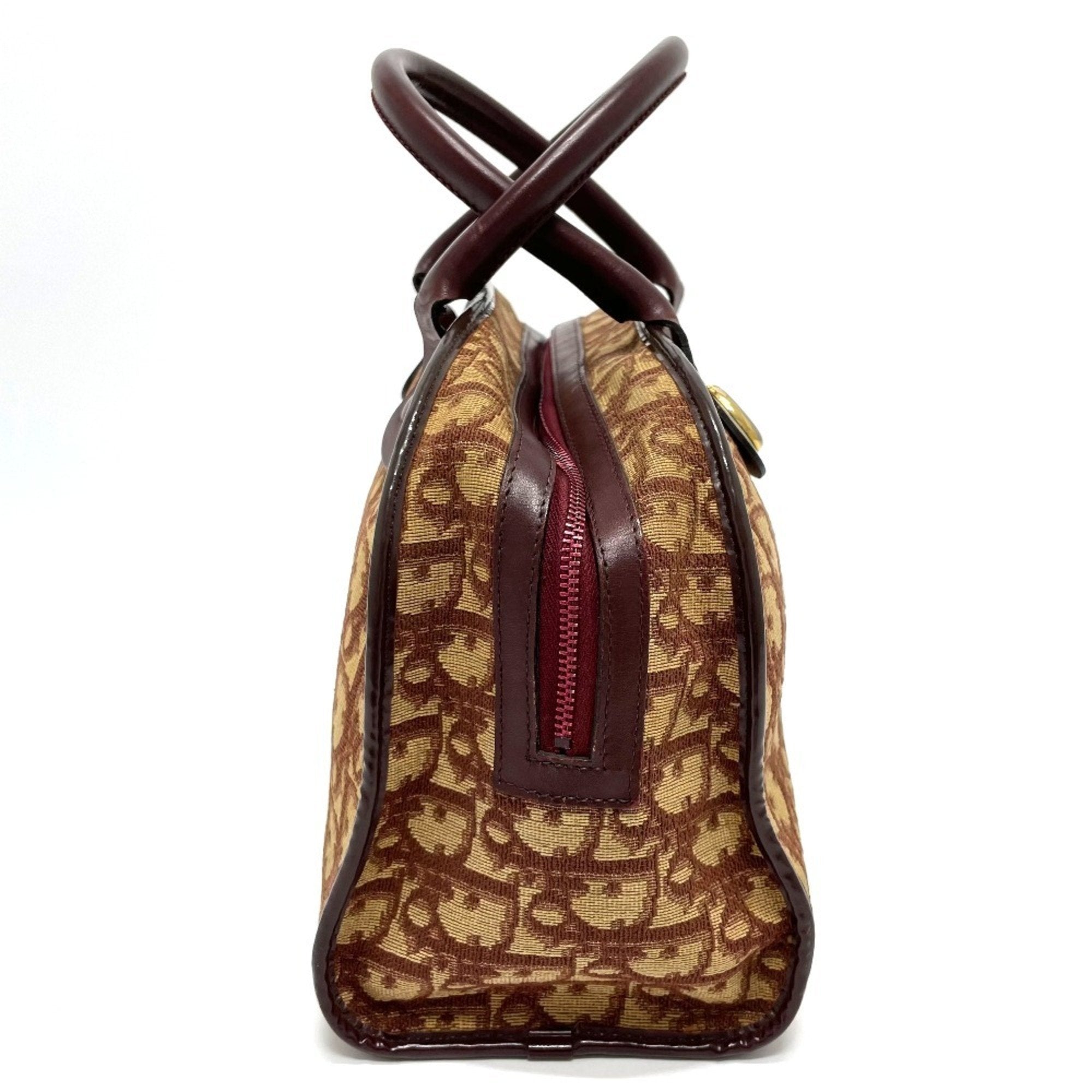 Christian Dior Bordeaux Pvc Leather Boston Bag Handbag ()