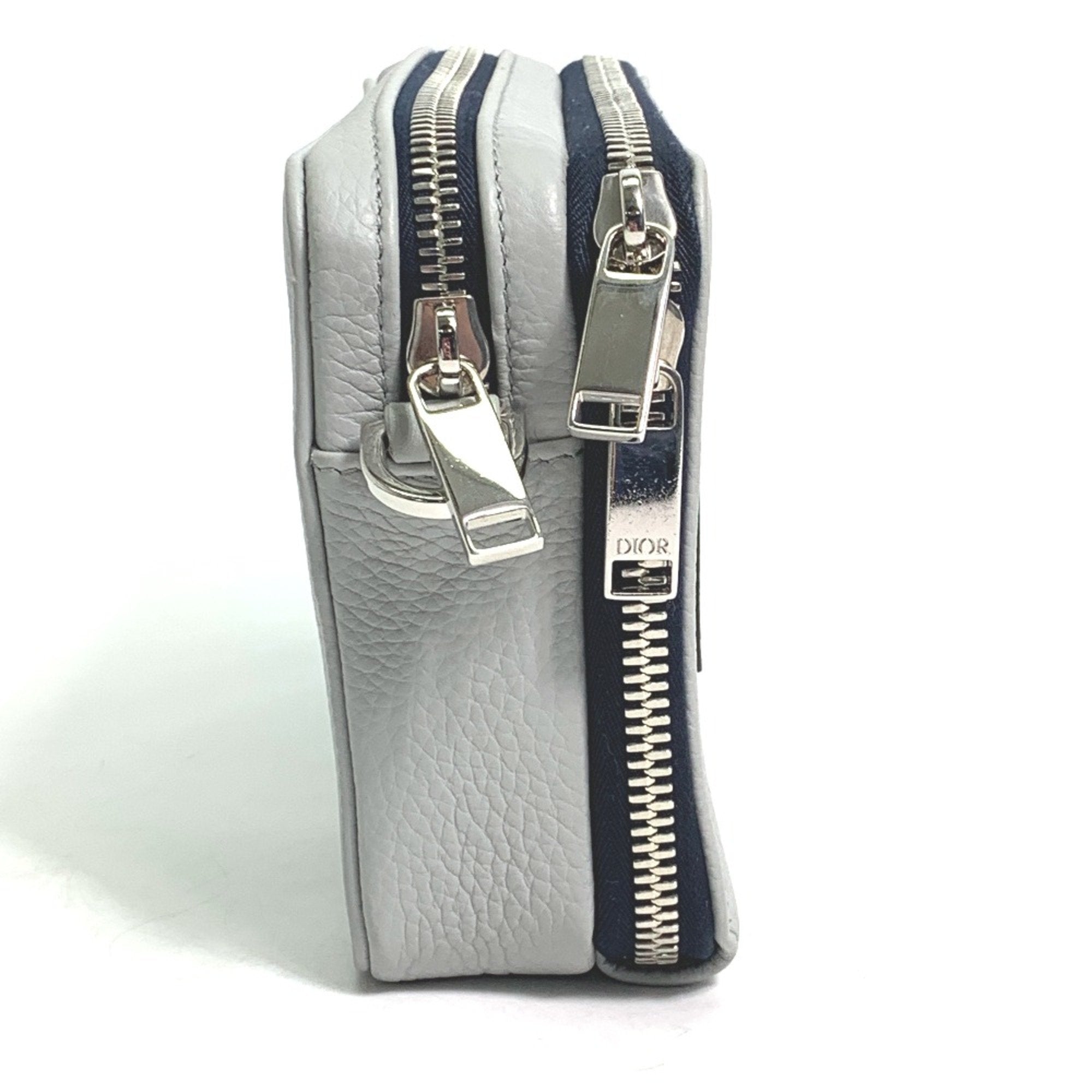 Christian Dior Gray Leather Shoulder Bag ()