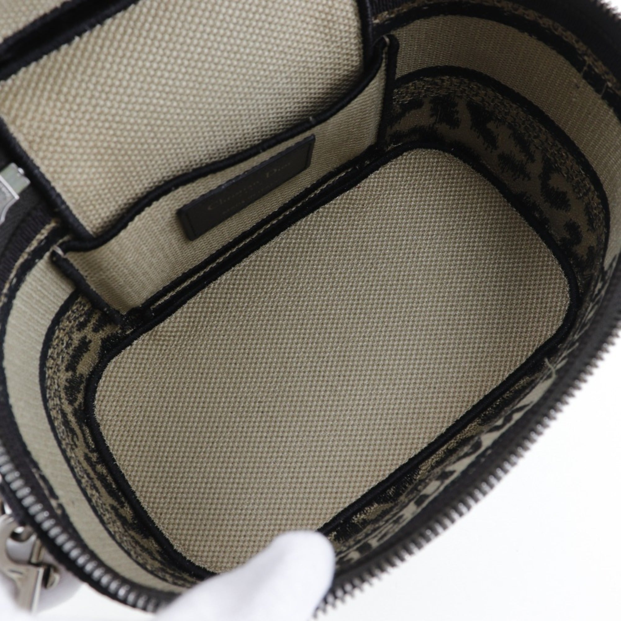 Christian Dior Beige Canvas Handbag Vanity Bag ()