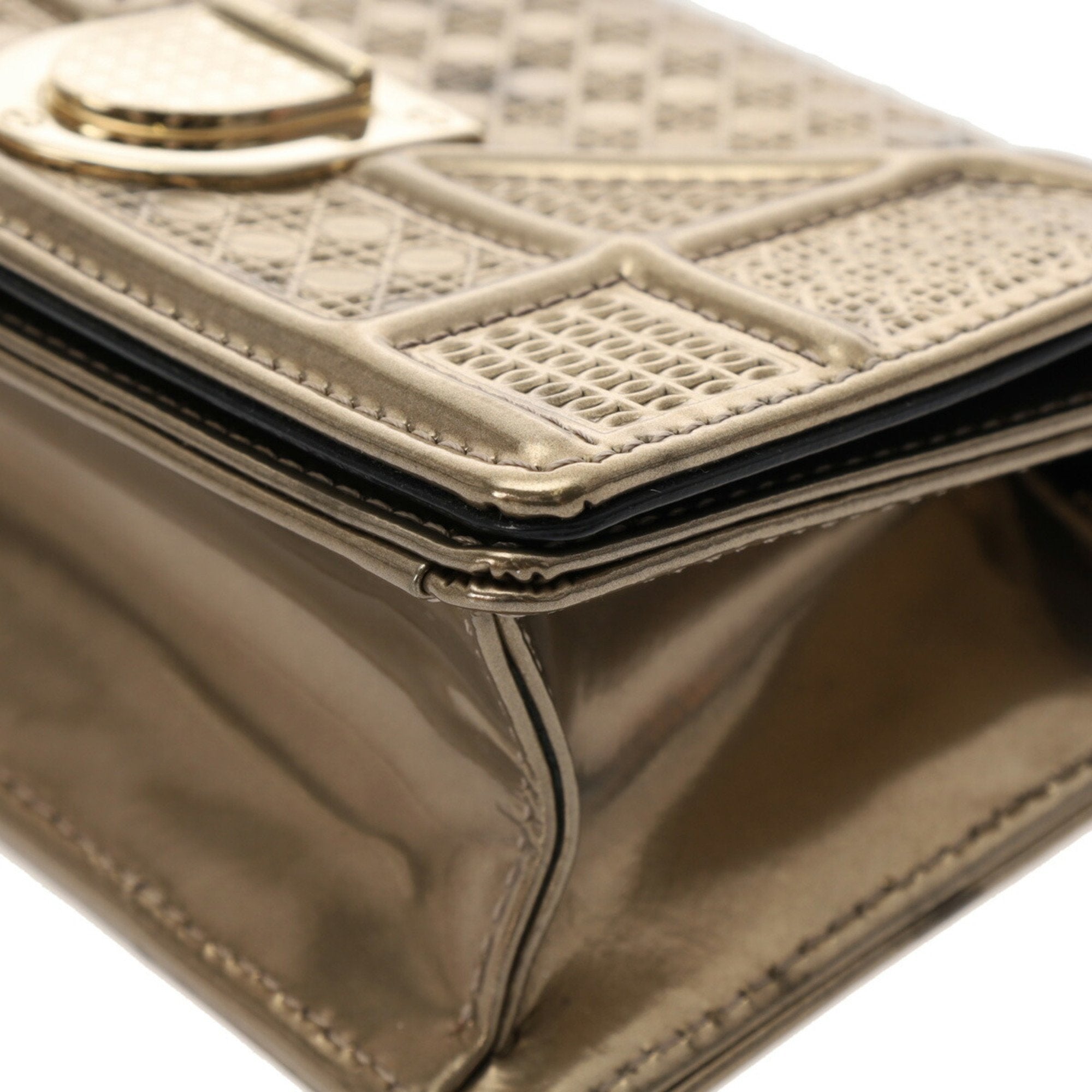 Christian Dior Gold Leather Shoulder Bag ()