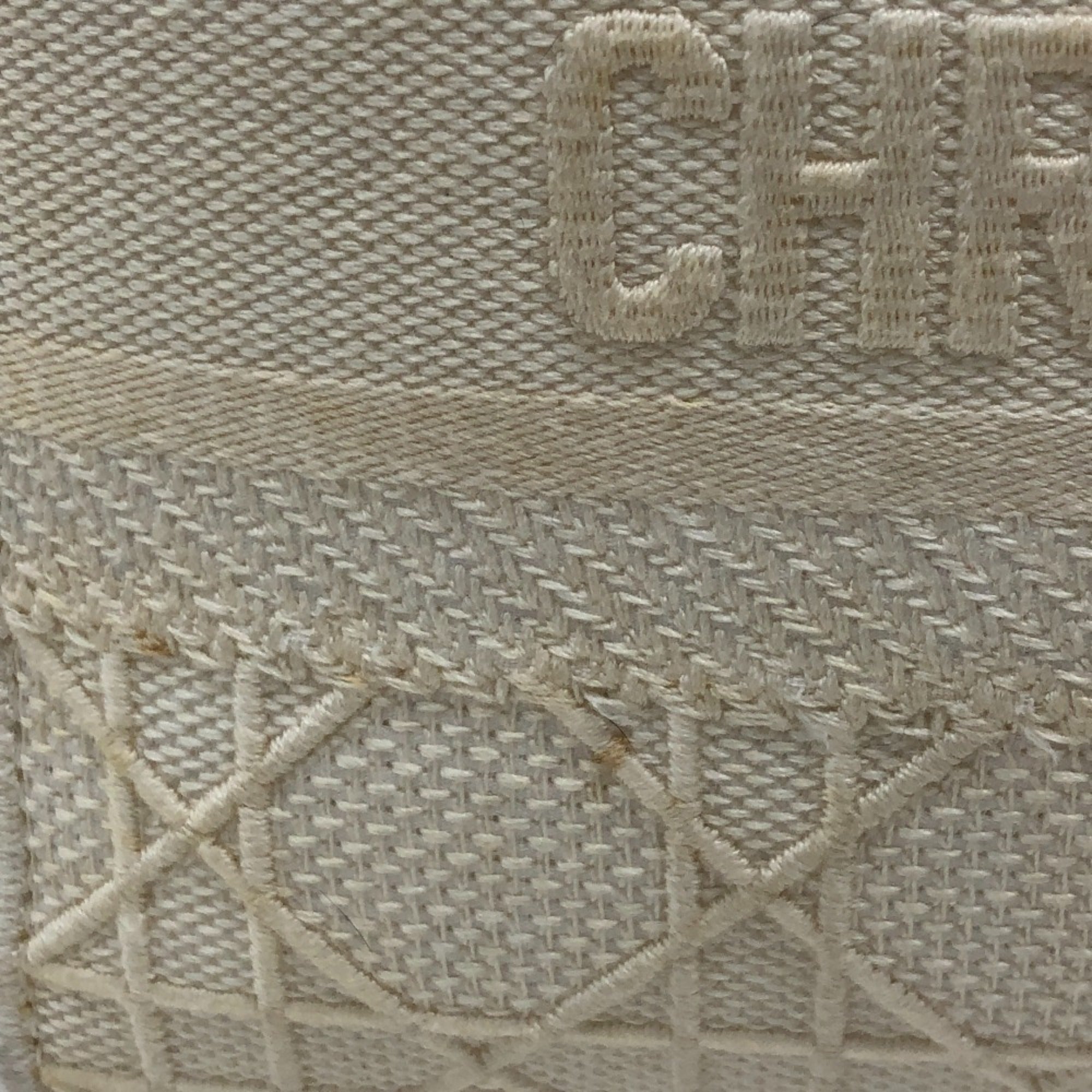 Christian Dior Lady Dior White Canvas Handbag ()