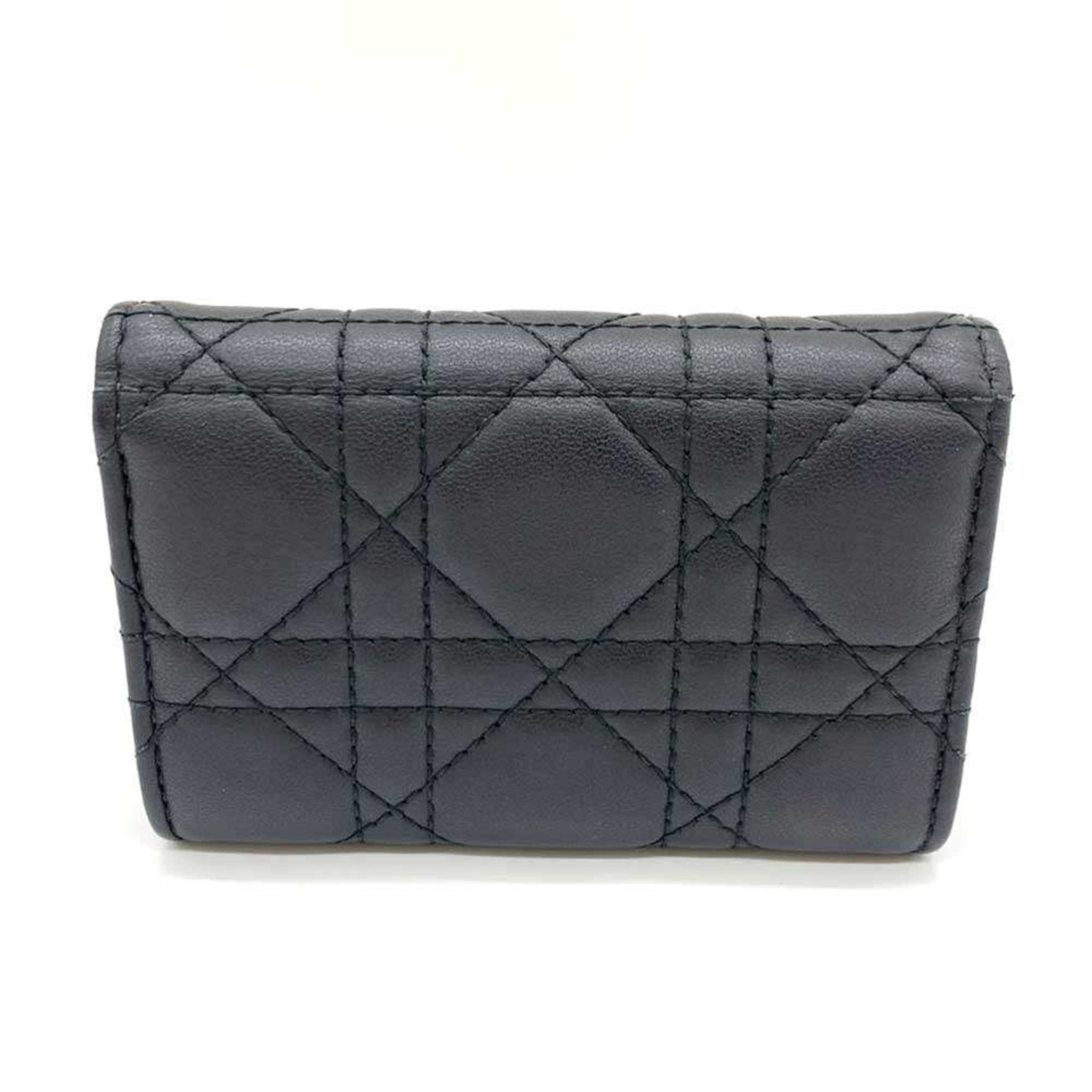Christian Dior Miss Dior Black Leather Bill Wallet (Bi-Fold) ()